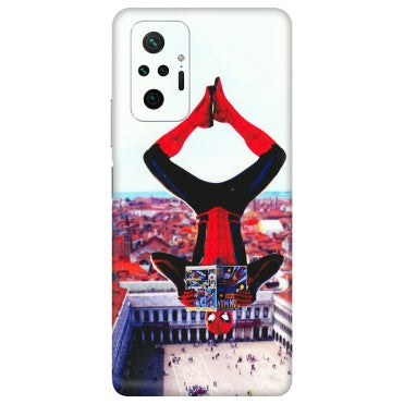 Xiaomi Redmi Phone Skins (All Models) - Spiderman Hanging - 3D Embossed Finish (L-53) Redmi Note 10 Pro
