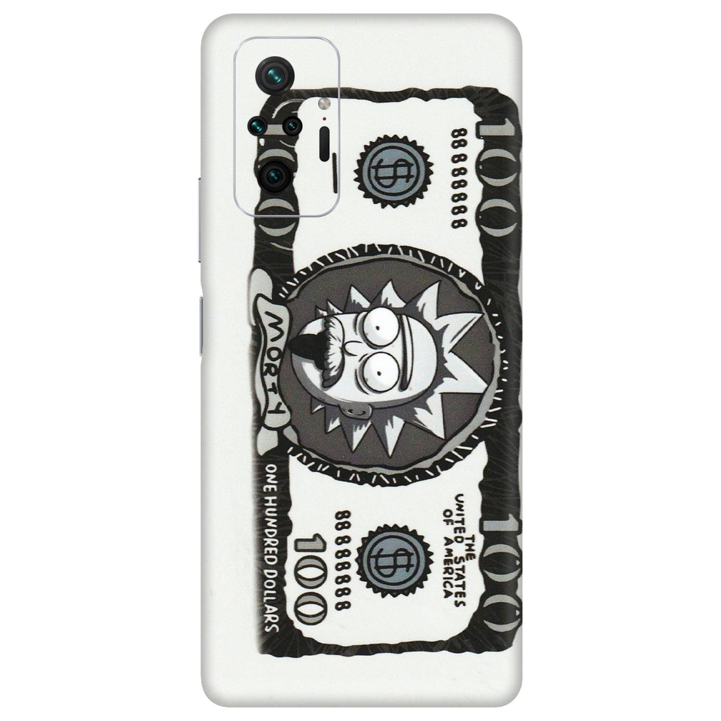 Xiaomi Redmi Phone Skins (All Models) - Rick And Morty Hundred Dollar Anime - Matte Finish (M-161) Redmi Note 10 Pro