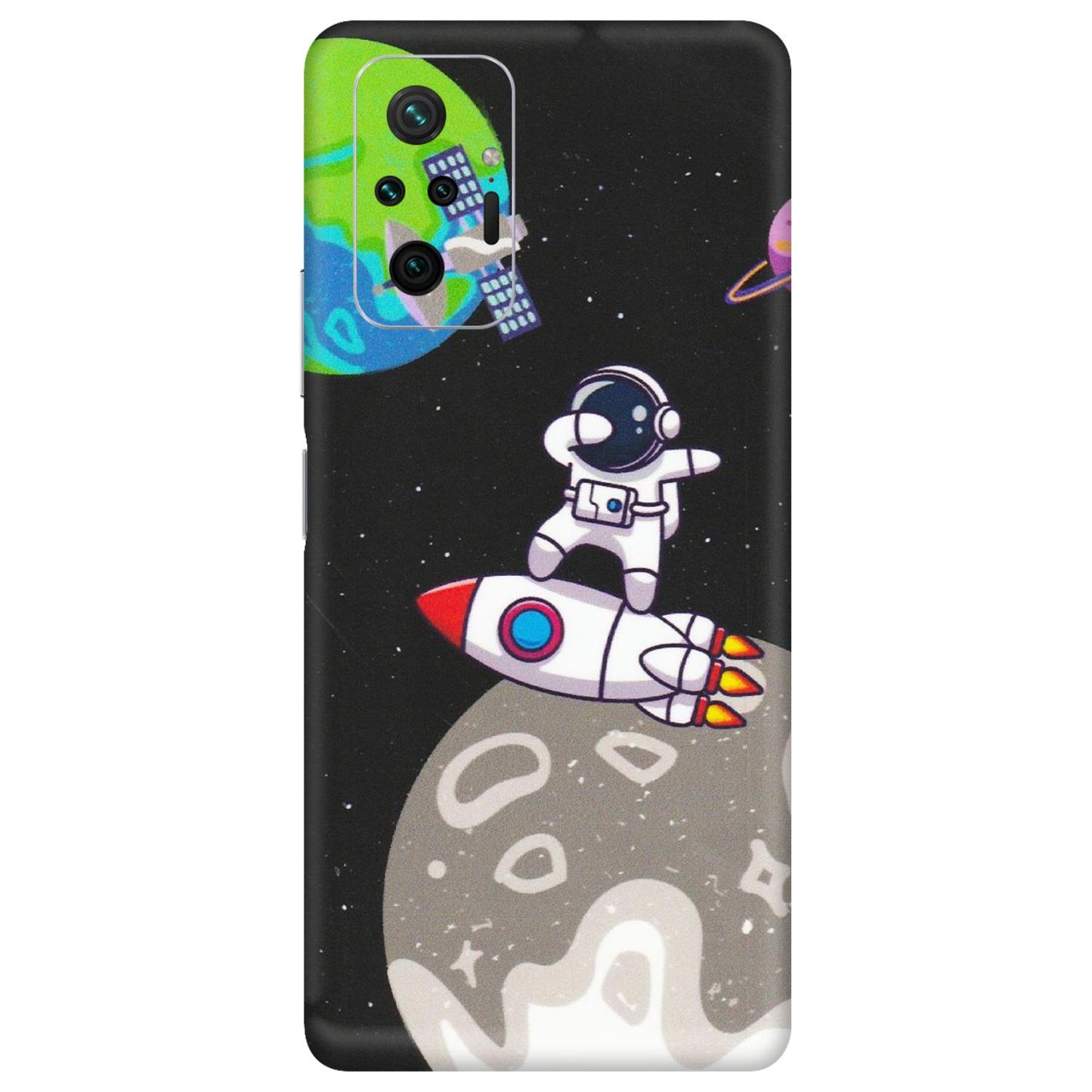 Xiaomi Redmi Phone Skins (All Models) - Astronaut Vibing Toon Running - Matte Finish (M-39) Redmi Note 10 Pro