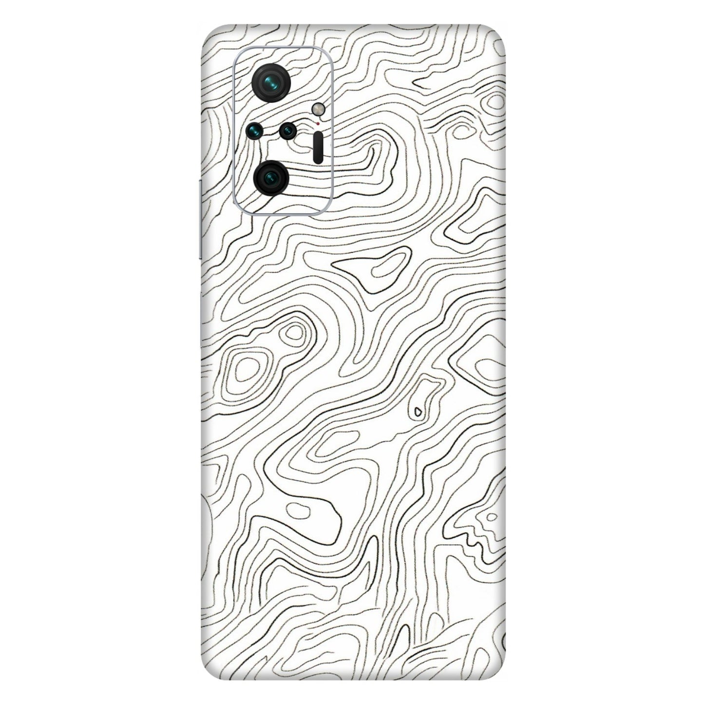 Xiaomi Redmi Phone Skins (All Models) - White Black Swirls - 3D Embossed Finish (L-219) Redmi Note 10 Pro Max