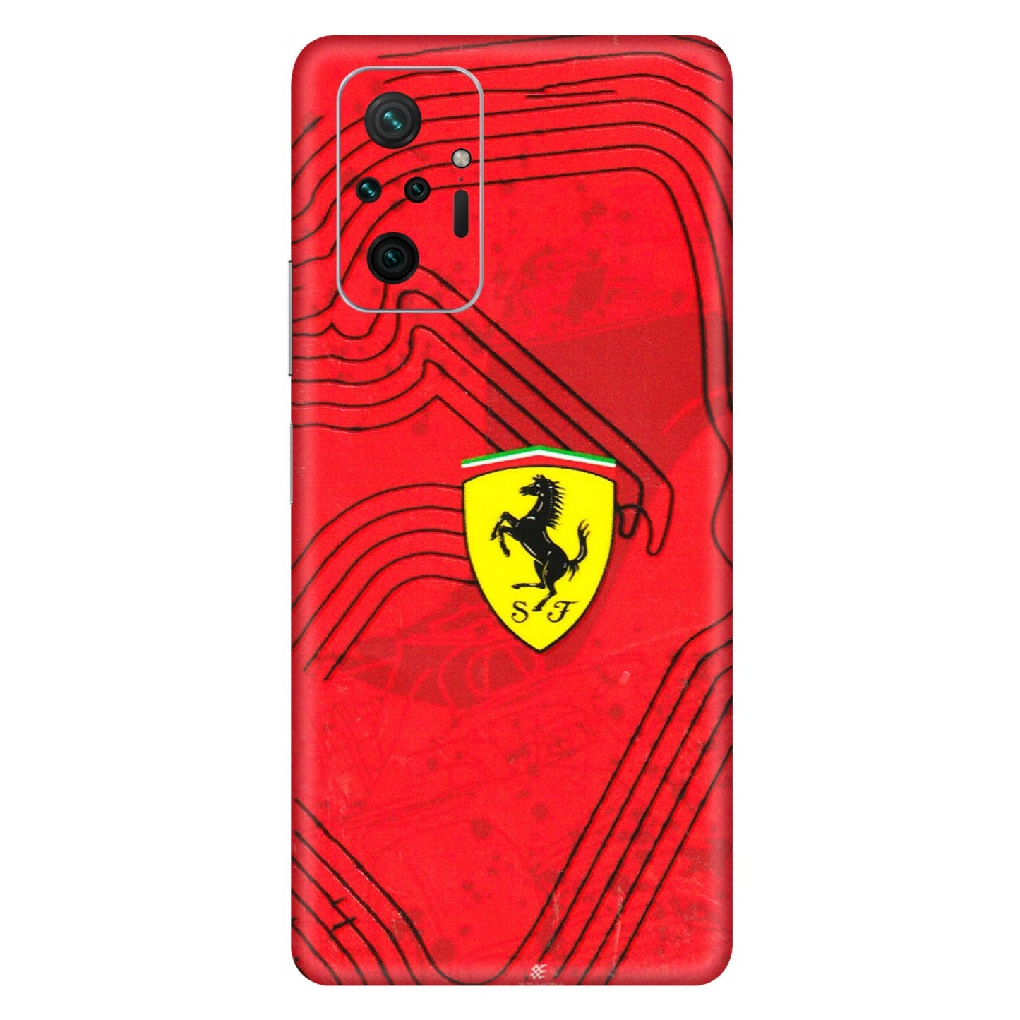 Xiaomi Redmi Phone Skins (All Models) - Red Ferrari Logo Stylish - 3D Embossed Finish (L-238) Redmi Note 10 Pro Max