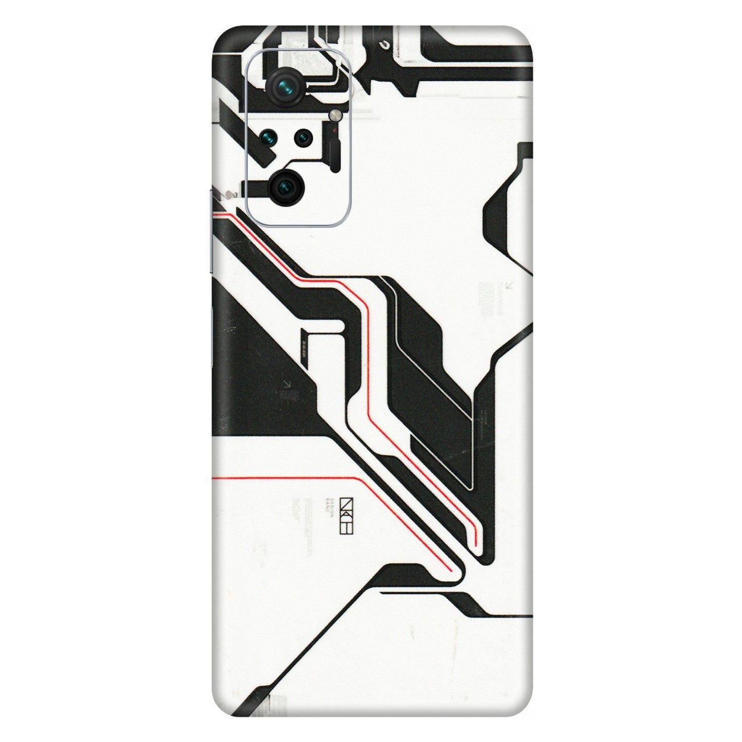 Xiaomi Redmi Phone Skins (All Models) - White Techy Logo - 3D Embossed Finish (L-312) Redmi Note 10 Pro Max