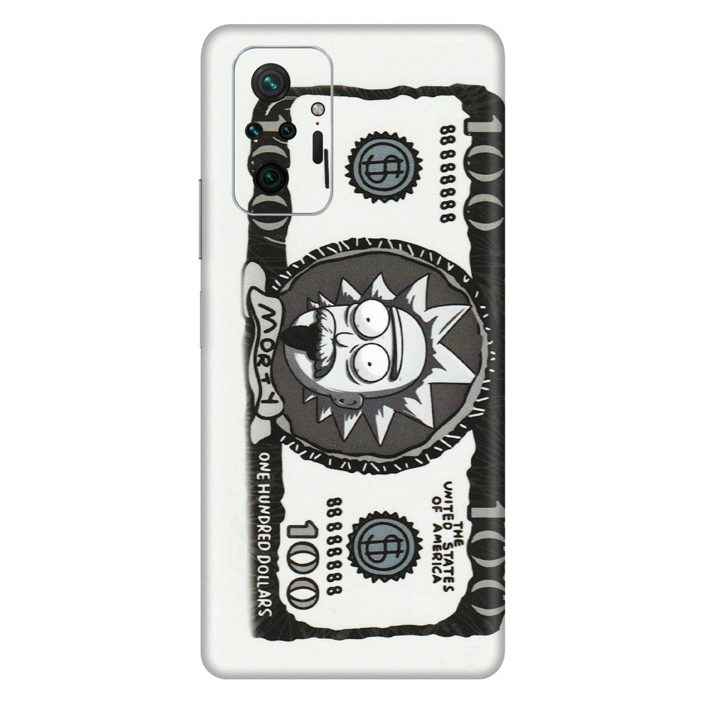 Xiaomi Redmi Phone Skins (All Models) - Rick And Morty Hundred Dollar Anime - Matte Finish (M-161) Redmi Note 10 Pro Max