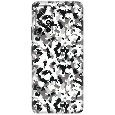 Xiaomi Redmi Phone Skins (All Models) - White Black Camouflage - 3D Embossed Finish (L-18) Redmi Note 11T 5G