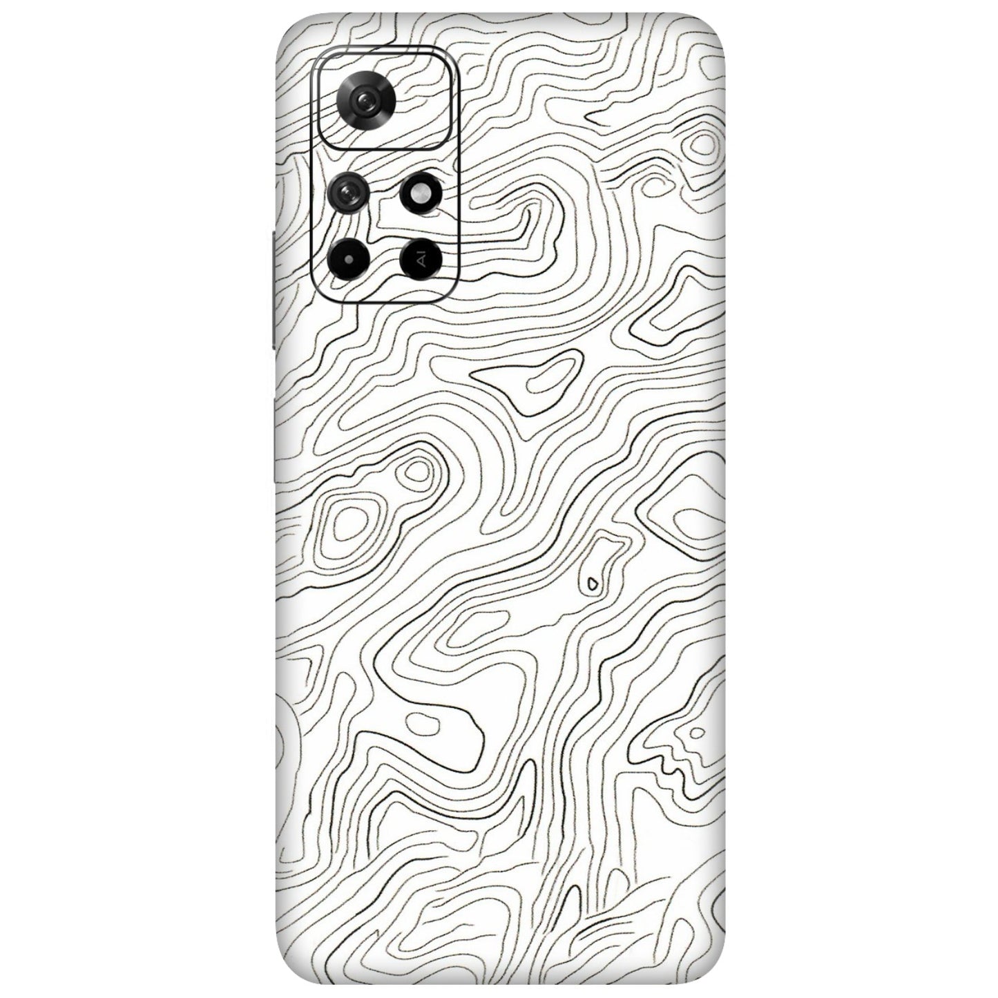 Xiaomi Redmi Phone Skins (All Models) - White Black Swirls - 3D Embossed Finish (L-219) Redmi Note 11T 5G