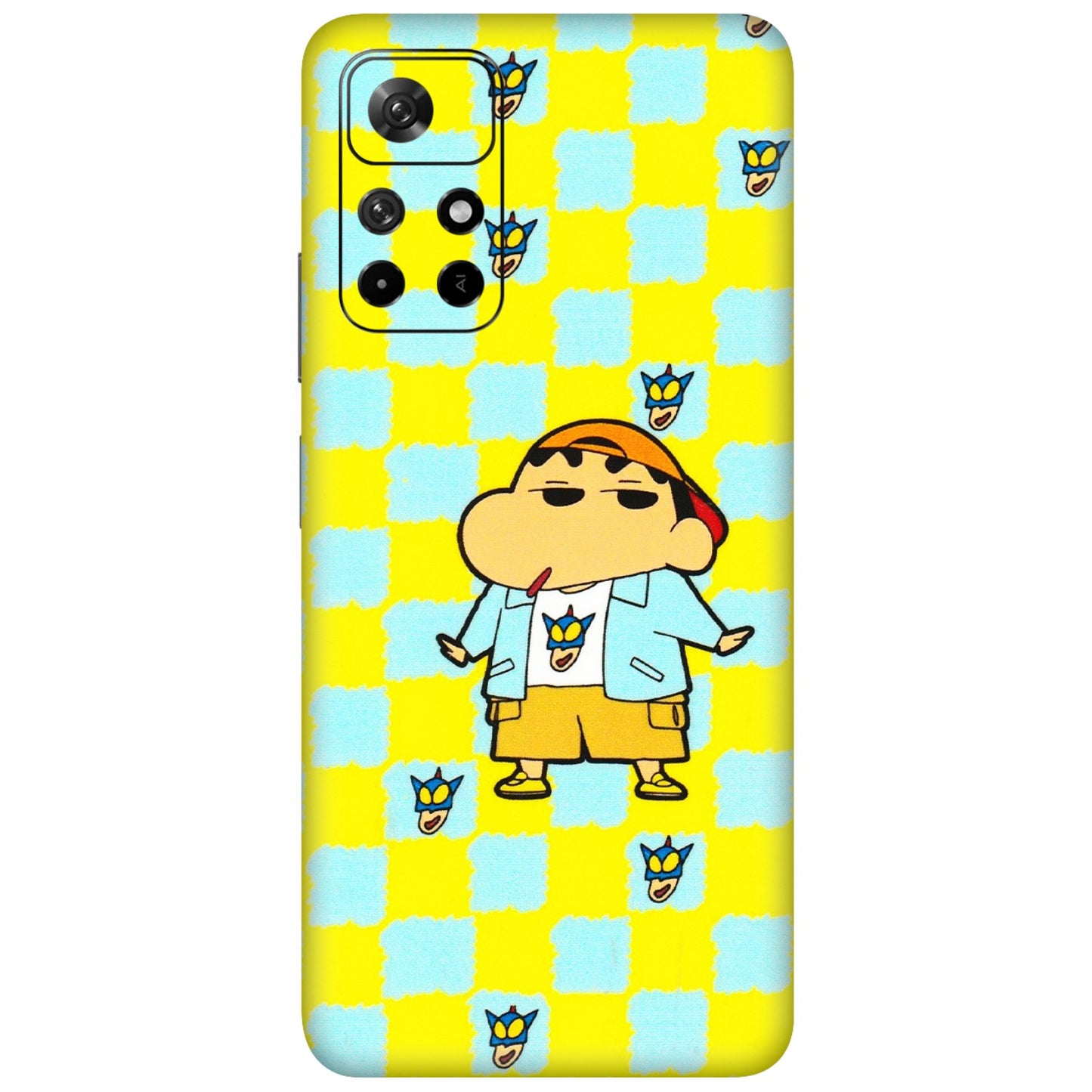 Xiaomi Redmi Phone Skins (All Models) - Yellow Blue Shinchan Cute - 3D Embossed Finish (L-221) Redmi Note 11T 5G