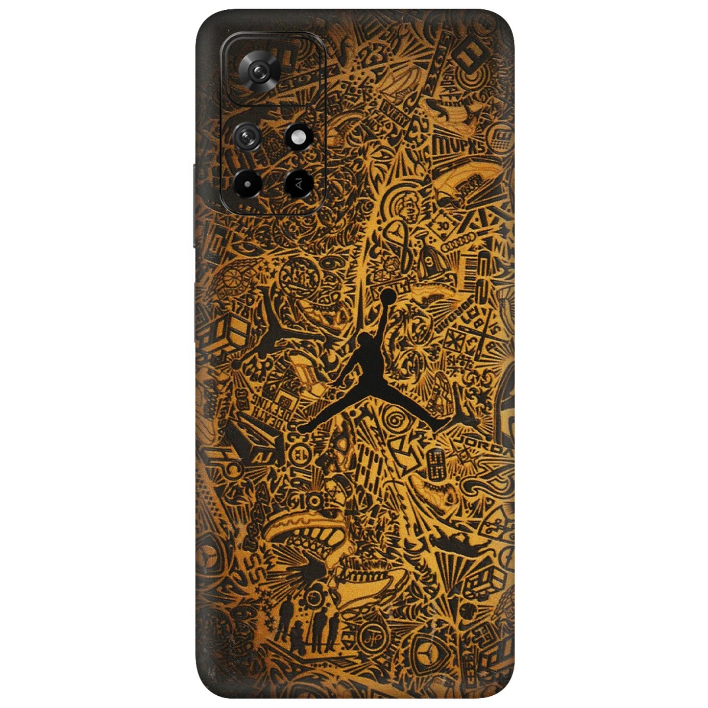 Xiaomi Redmi Phone Skins (All Models) - Premium Gold Basketball Player - 3D Embossed Finish (L-236) Redmi Note 11T 5G