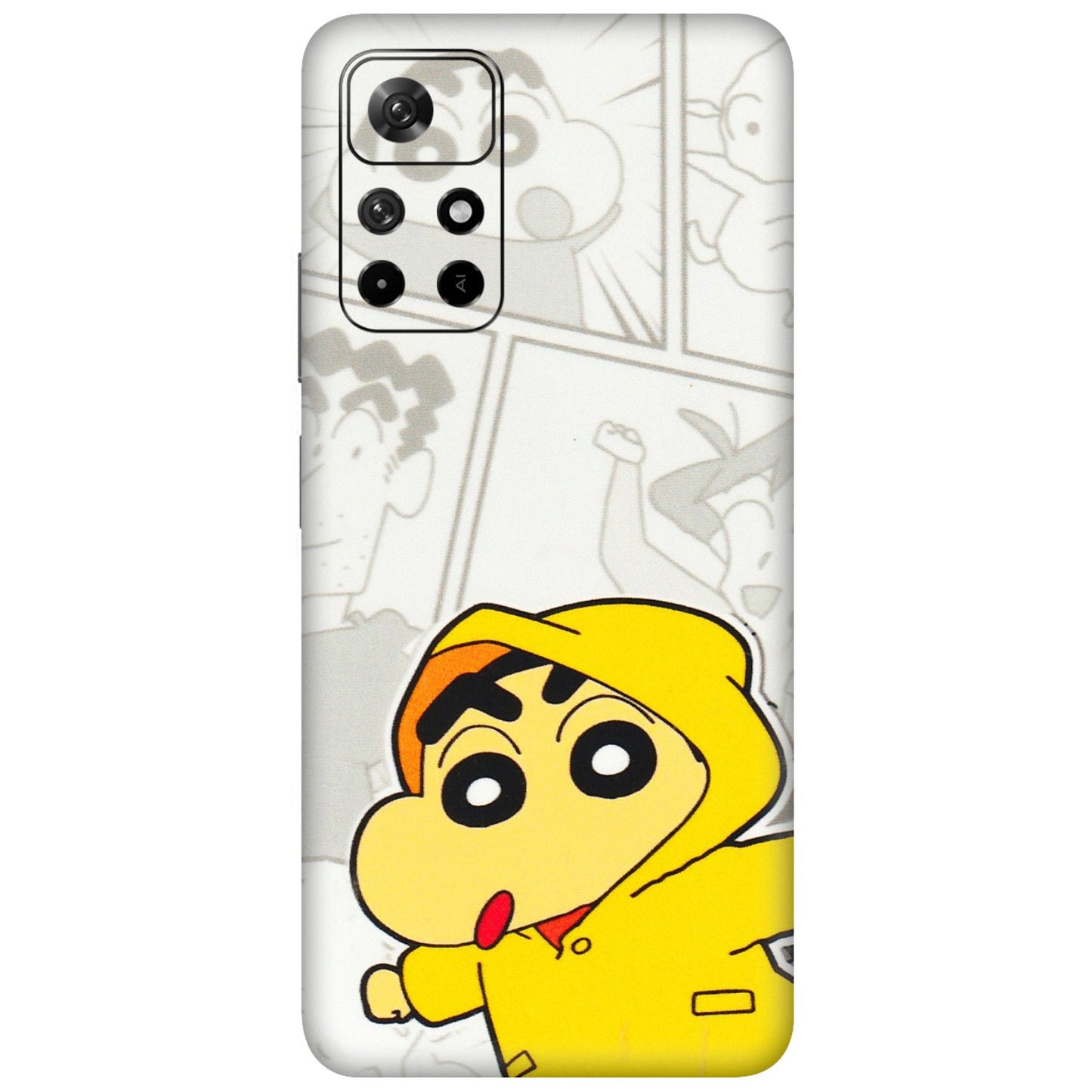 Xiaomi Redmi Phone Skins (All Models) - Yellow Shinchan Comic - 3D Embossed Finish (L-246) Redmi Note 11T 5G