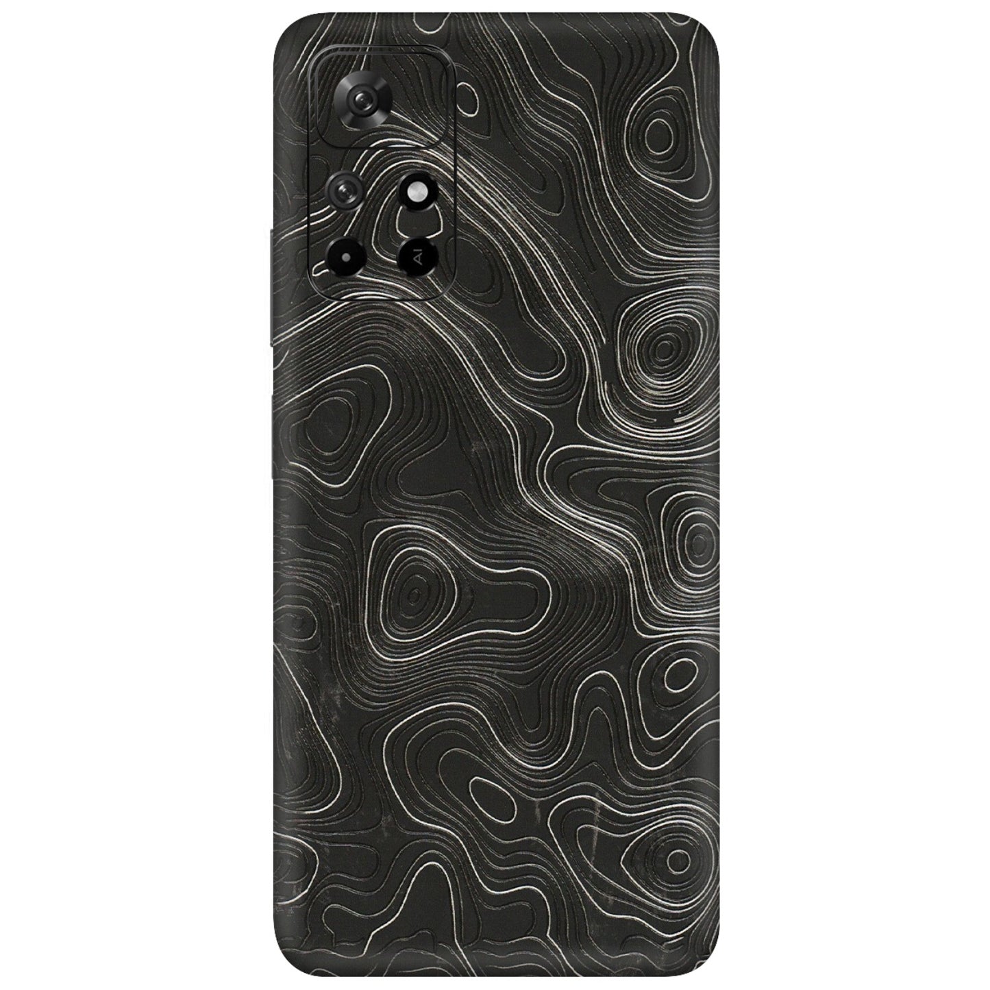 Xiaomi Redmi Phone Skins (All Models) - Abstract White Line Map - 3D Embossed Finish (L-269) Redmi Note 11T 5G
