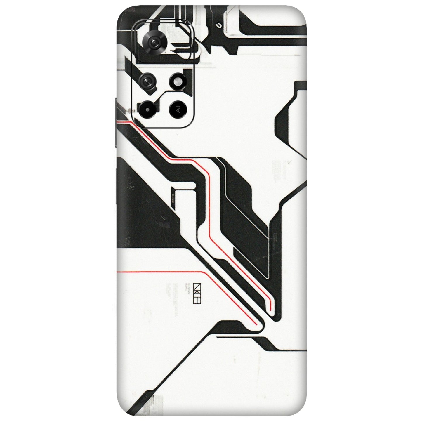 Xiaomi Redmi Phone Skins (All Models) - White Techy Logo - 3D Embossed Finish (L-312) Redmi Note 11T 5G