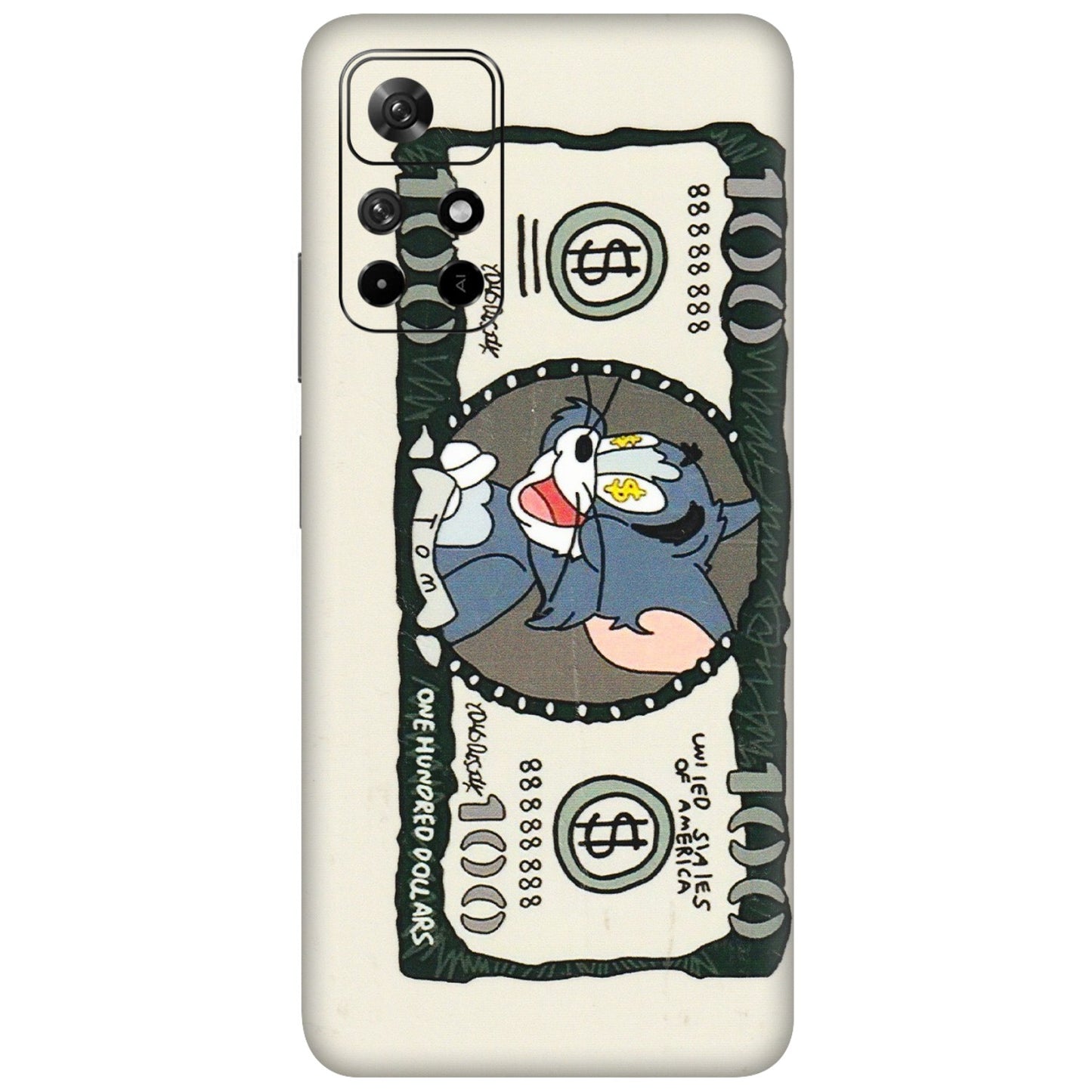 Xiaomi Redmi Phone Skins (All Models) - Tom Hundred Dollar - 3D Embossed Finish (L-324) Redmi Note 11T 5G