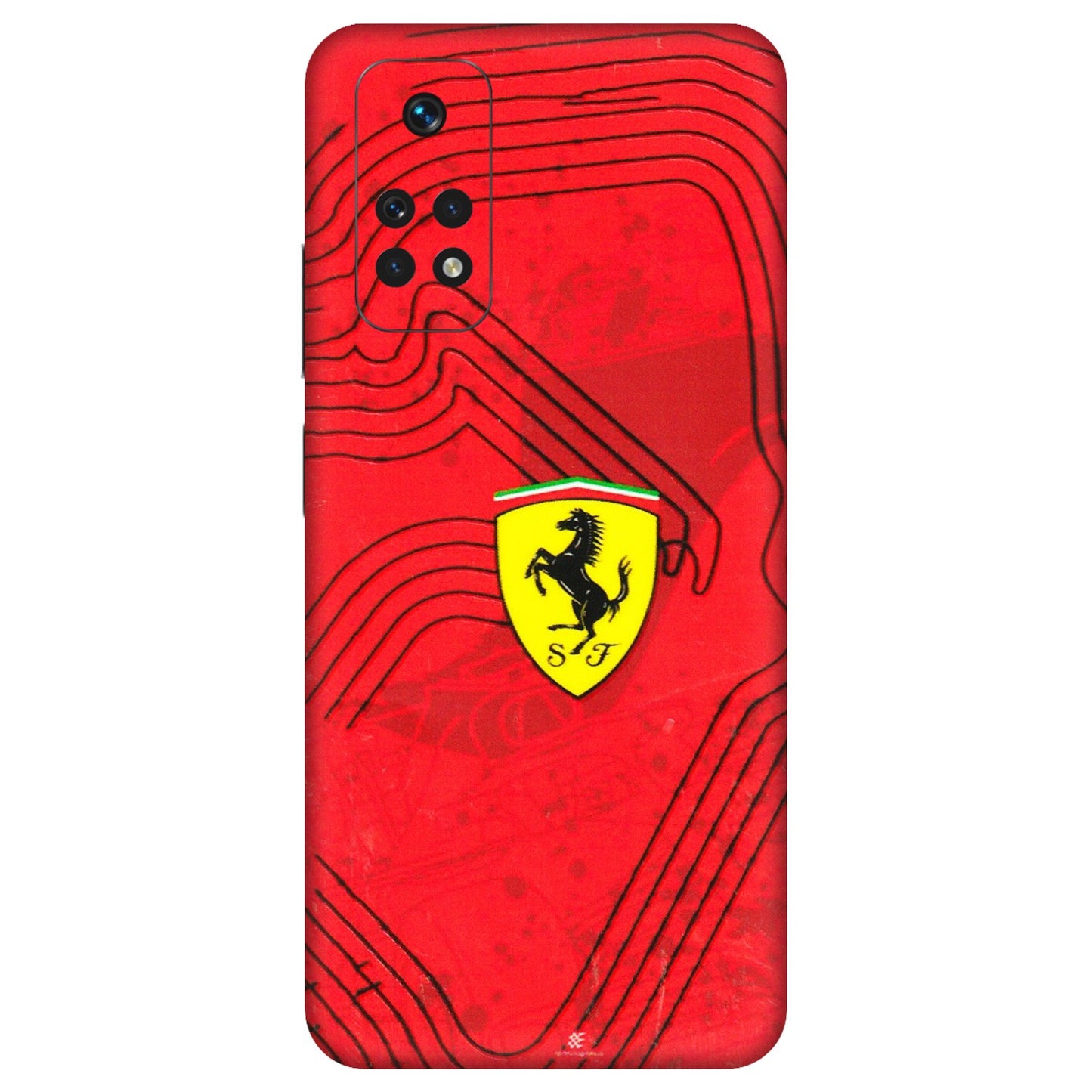 Xiaomi Redmi Phone Skins (All Models) - Red Ferrari Logo Stylish - 3D Embossed Finish (L-238) Redmi Note 11