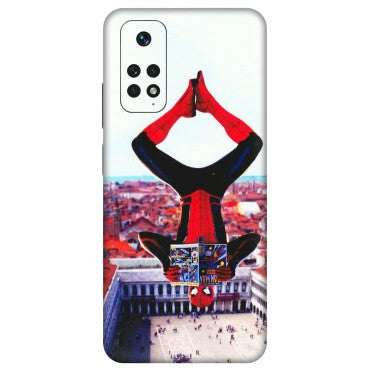 Xiaomi Redmi Phone Skins (All Models) - Spiderman Hanging - 3D Embossed Finish (L-53) Redmi Note 11