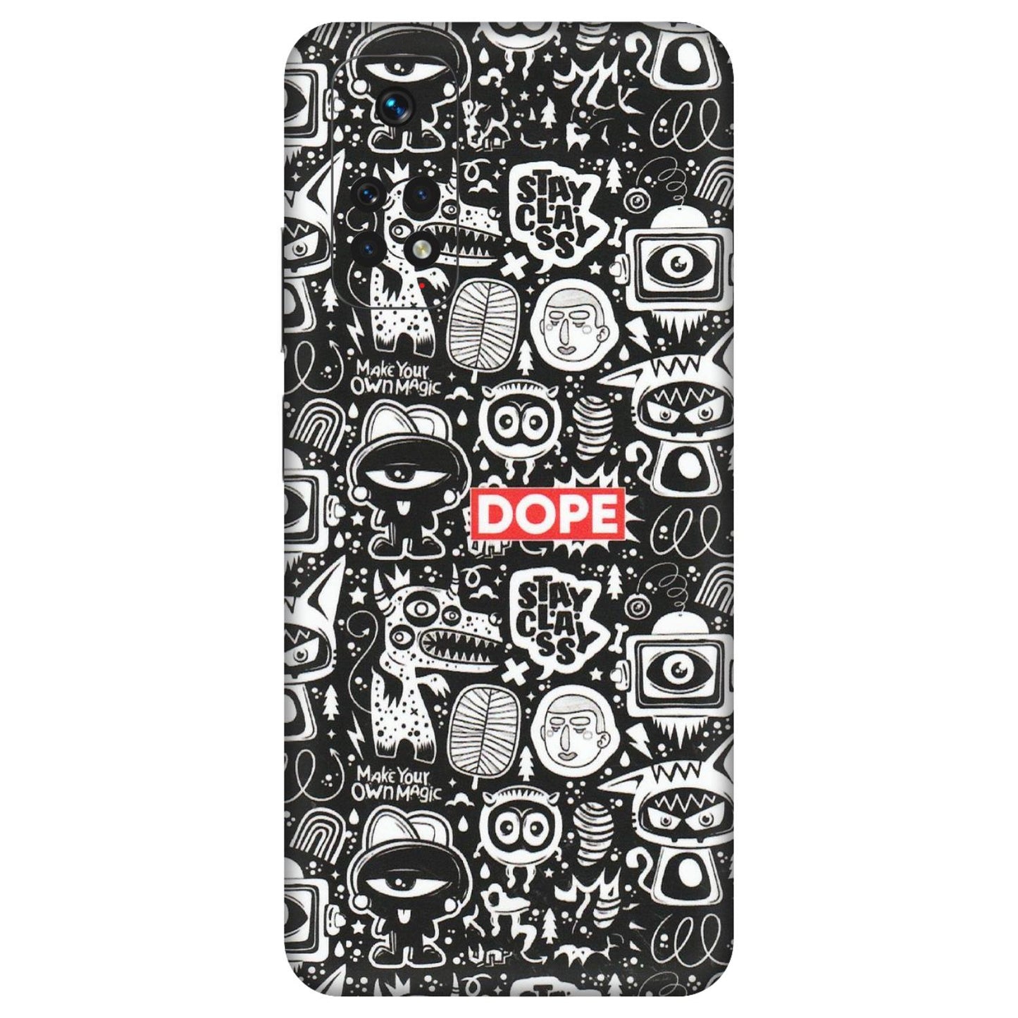 Xiaomi Redmi Phone Skins (All Models) - Dope Stay Classy Black Doodles - Matte Finish (M-126) Redmi Note 11