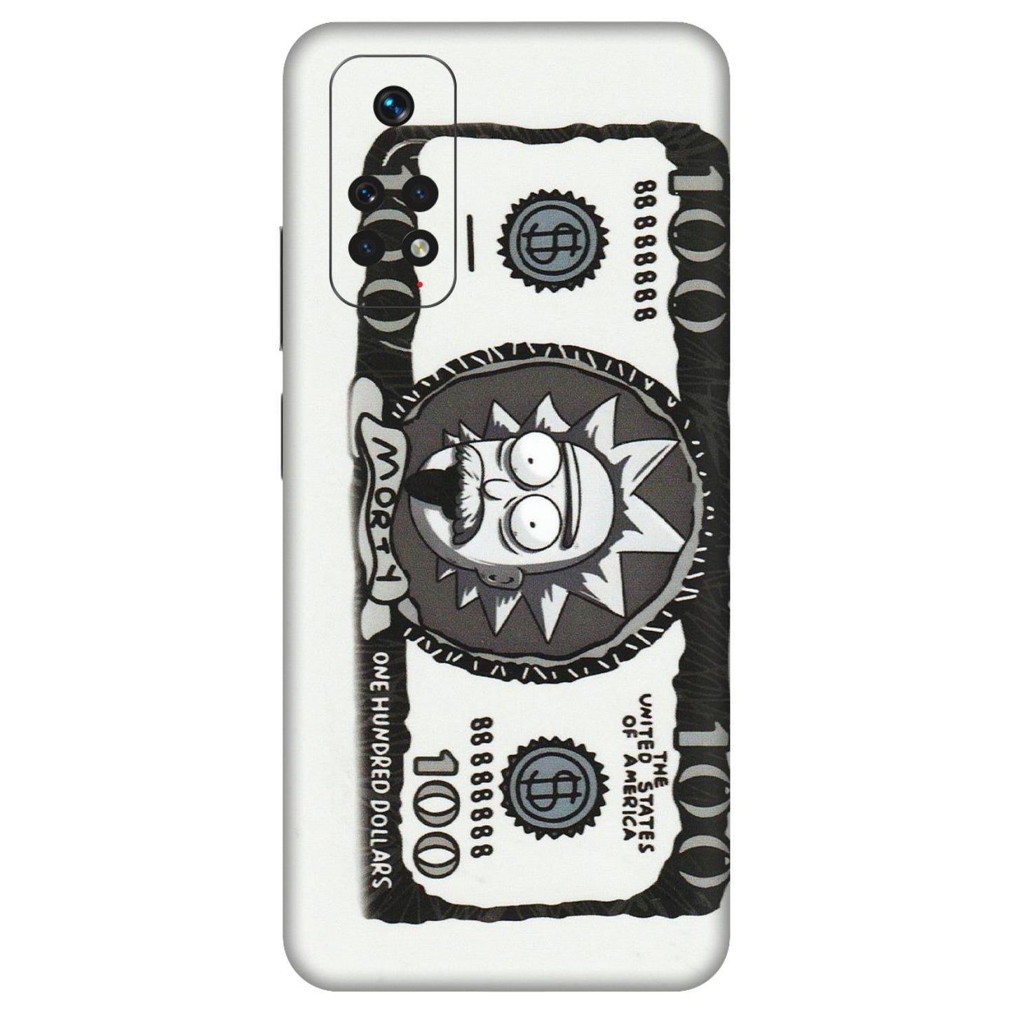 Xiaomi Redmi Phone Skins (All Models) - Rick And Morty Hundred Dollar Anime - Matte Finish (M-161) Redmi Note 11