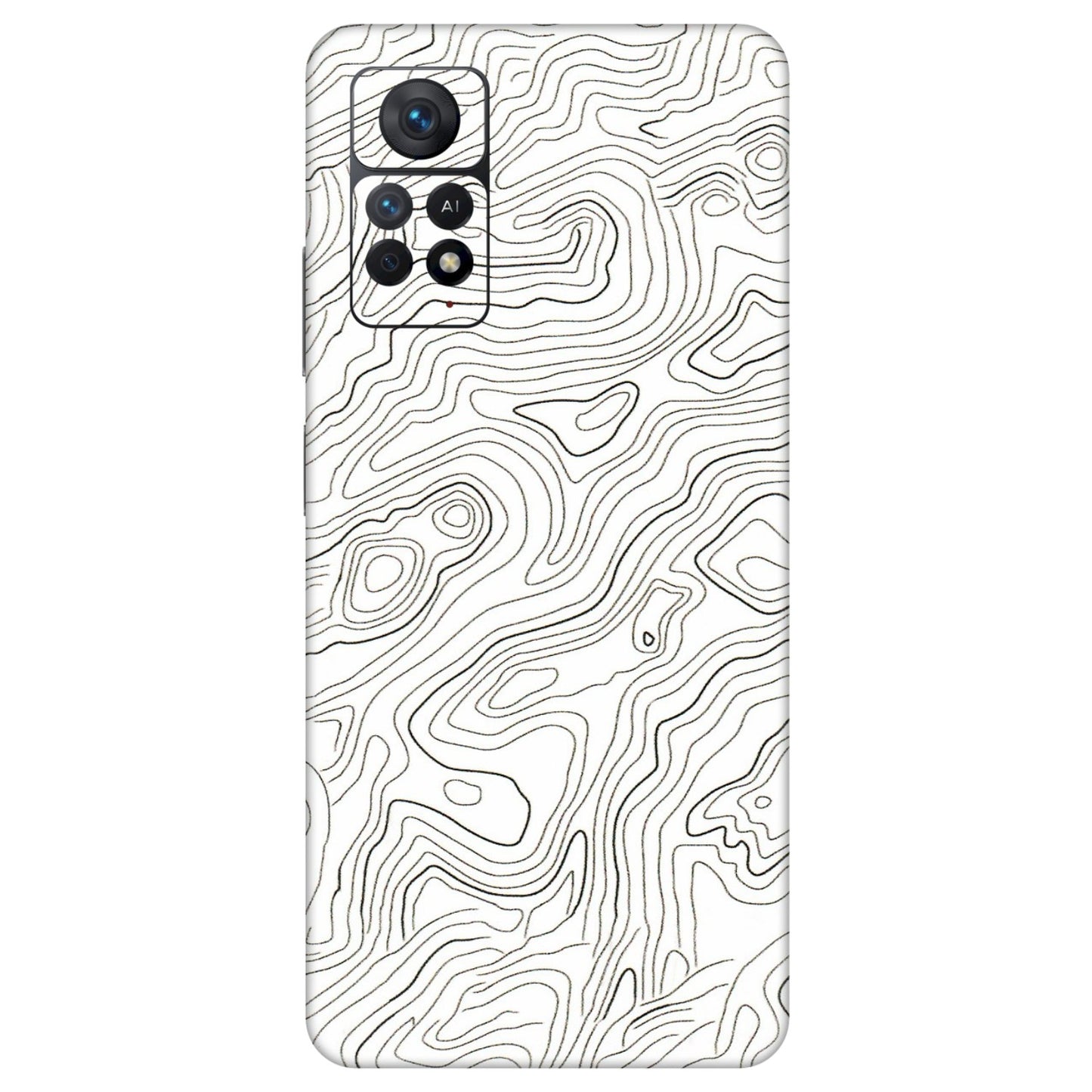 Xiaomi Redmi Phone Skins (All Models) - White Black Swirls - 3D Embossed Finish (L-219) Redmi Note 11 Pro