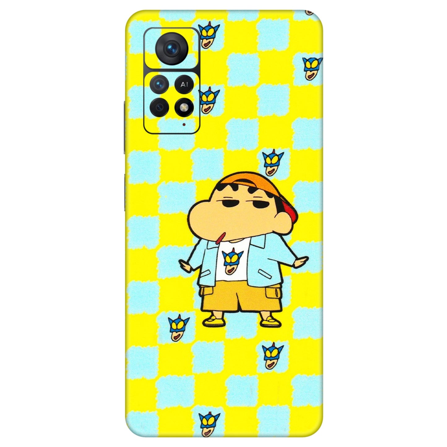 Xiaomi Redmi Phone Skins (All Models) - Yellow Blue Shinchan Cute - 3D Embossed Finish (L-221) Redmi Note 11 Pro