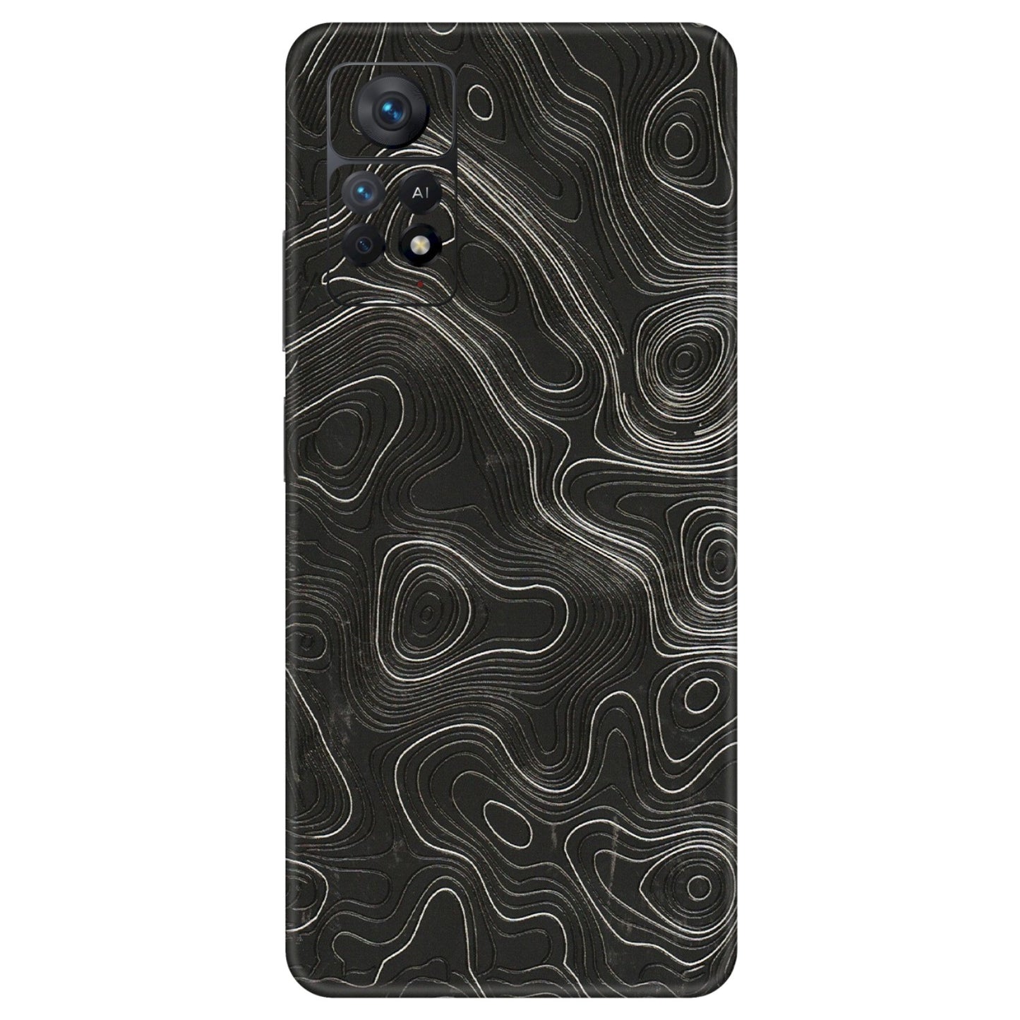 Xiaomi Redmi Phone Skins (All Models) - Abstract White Line Map - 3D Embossed Finish (L-269) Redmi Note 11 Pro