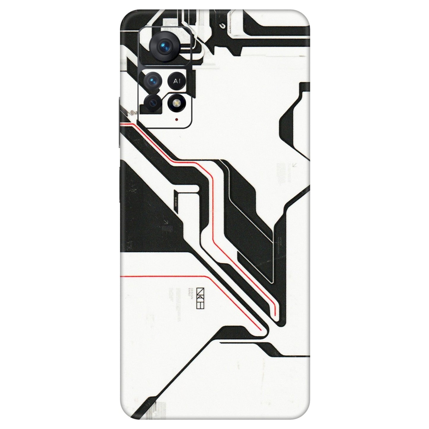 Xiaomi Redmi Phone Skins (All Models) - White Techy Logo - 3D Embossed Finish (L-312) Redmi Note 11 Pro
