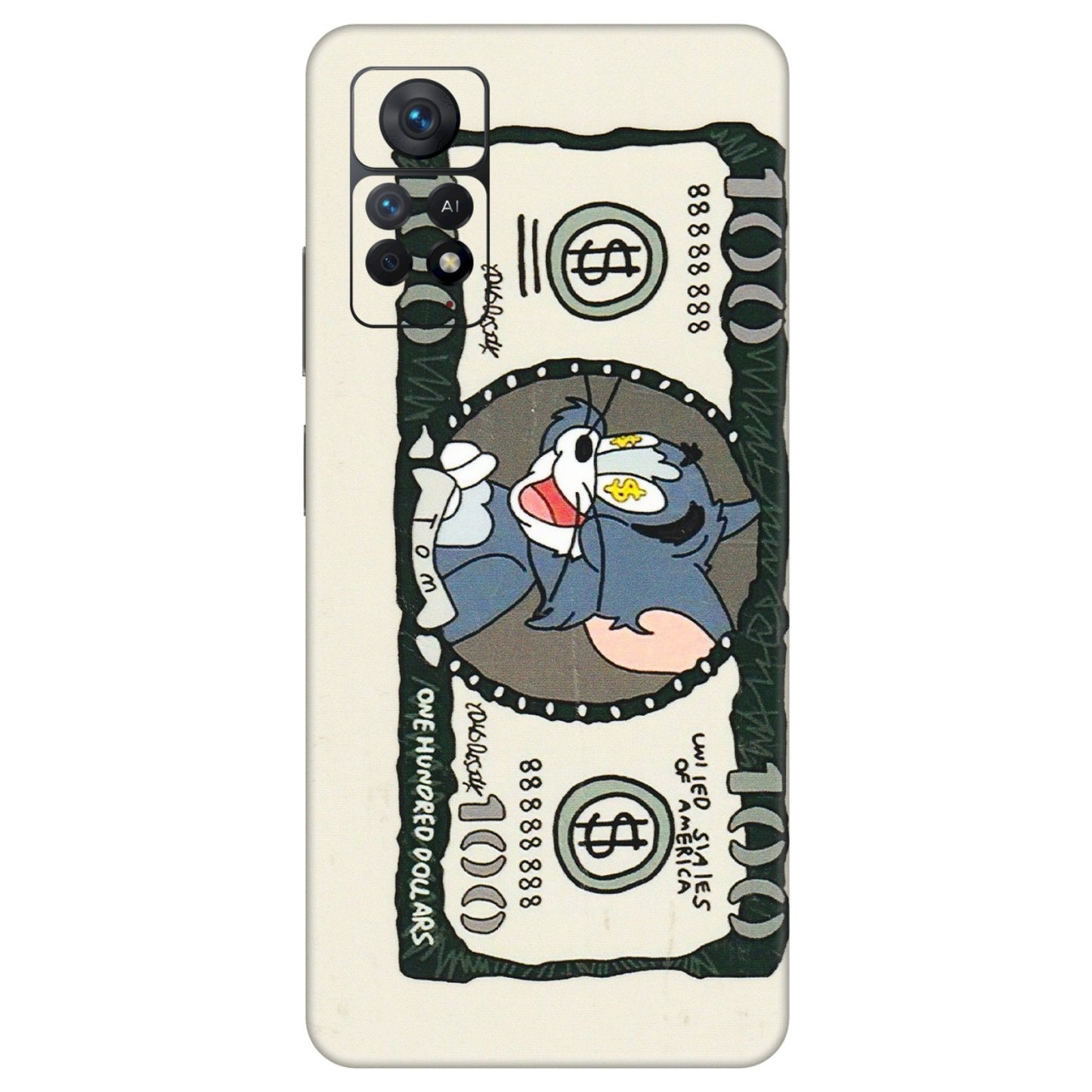 Xiaomi Redmi Phone Skins (All Models) - Tom Hundred Dollar - 3D Embossed Finish (L-324) Redmi Note 11 Pro