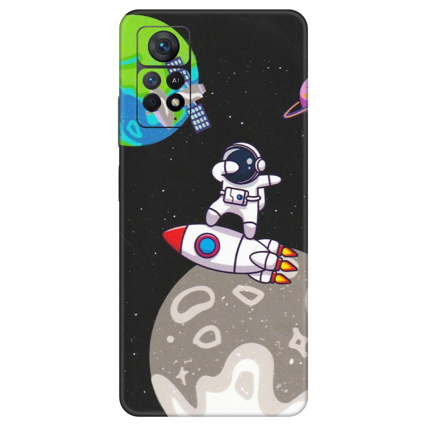 Xiaomi Redmi Phone Skins (All Models) - Astronaut Vibing Toon Running - Matte Finish (M-39) Redmi Note 11 Pro