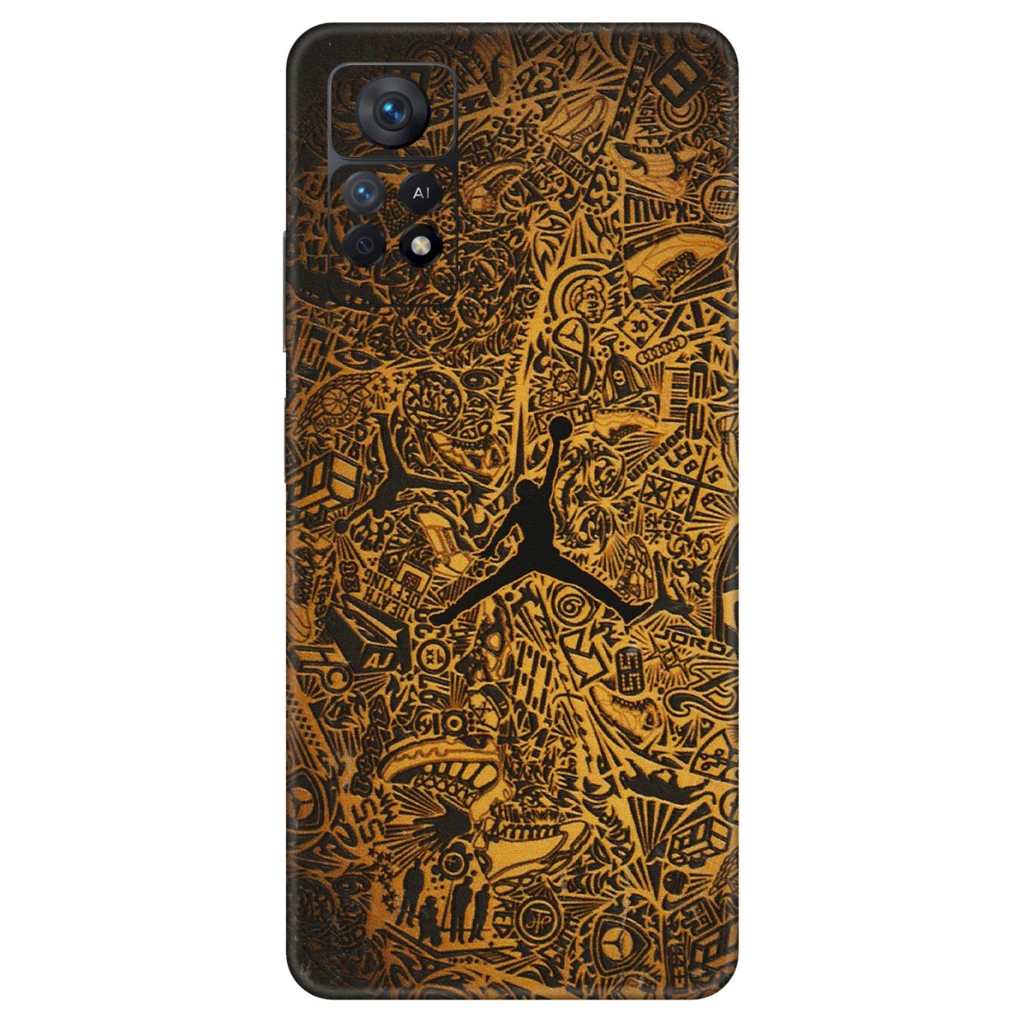 Xiaomi Redmi Phone Skins (All Models) - Premium Gold Basketball Player - 3D Embossed Finish (L-236) Redmi Note 11 Pro Plus 5G