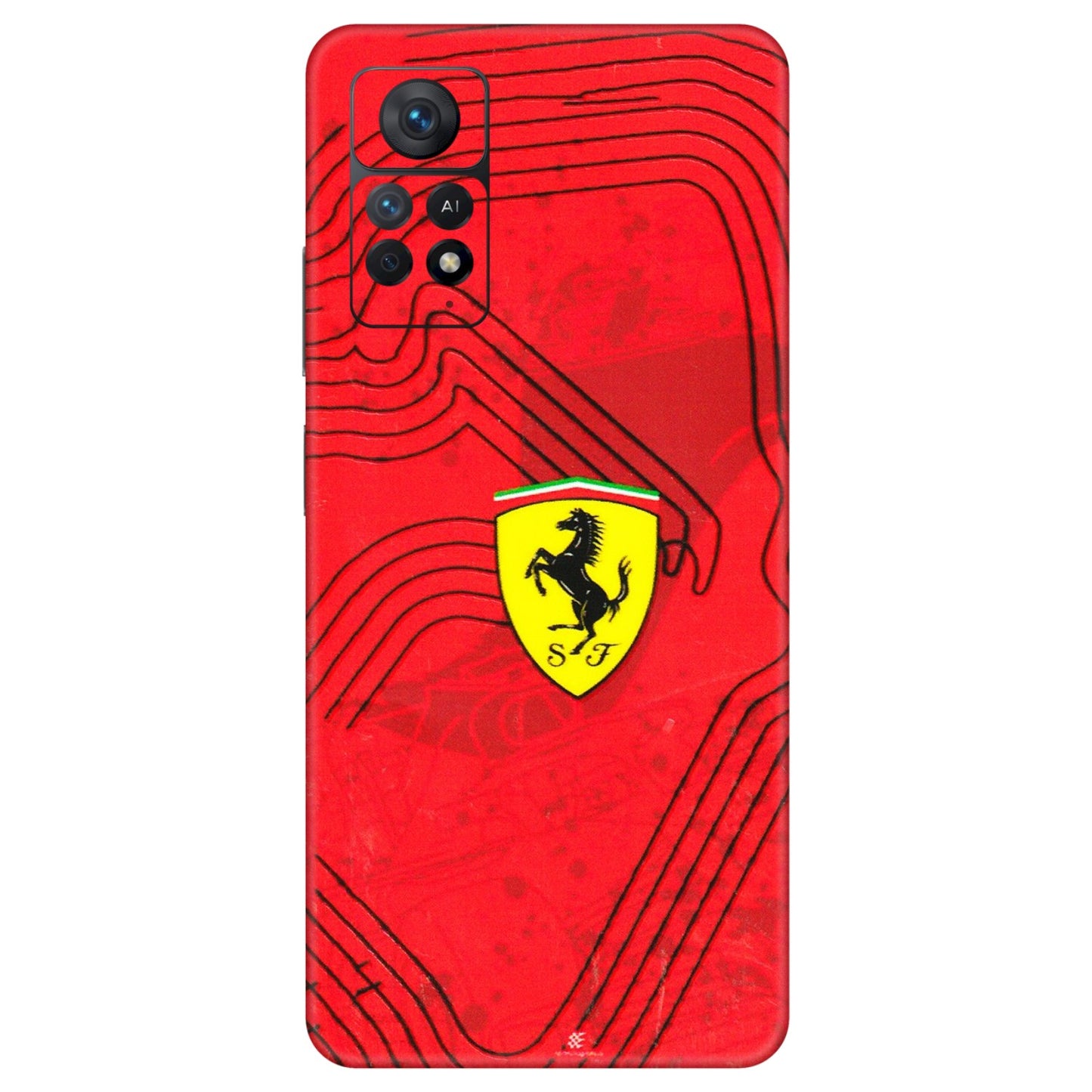 Xiaomi Redmi Phone Skins (All Models) - Red Ferrari Logo Stylish - 3D Embossed Finish (L-238) Redmi Note 11 Pro Plus 5G