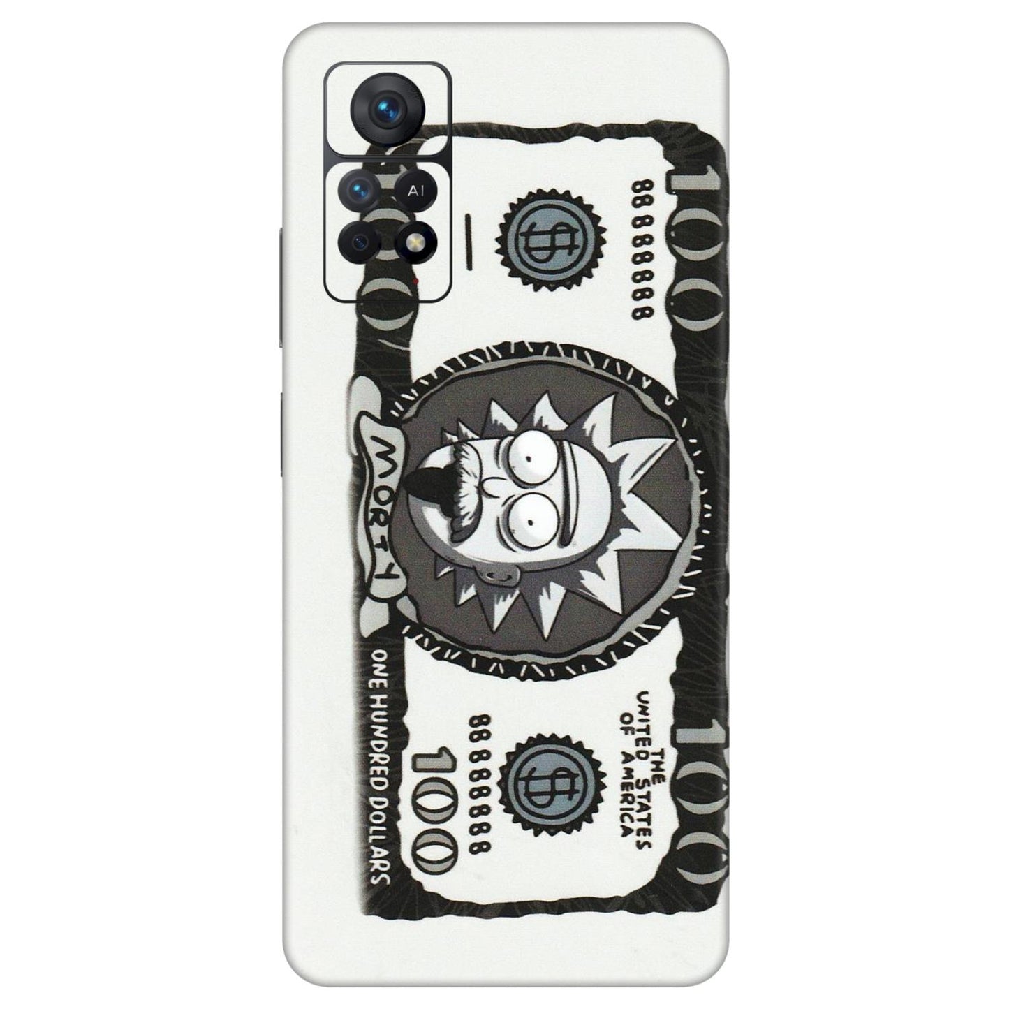 Xiaomi Redmi Phone Skins (All Models) - Rick And Morty Hundred Dollar Anime - Matte Finish (M-161) Redmi Note 11 Pro Plus 5G