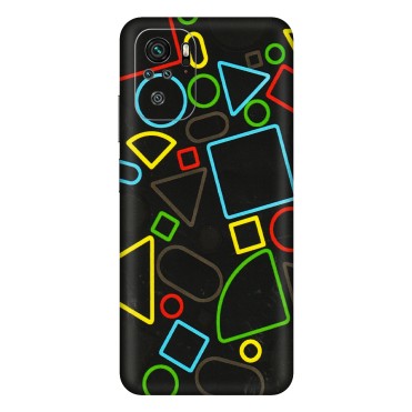 Xiaomi Redmi Phone Skins (All Models) - Black Shapes - 3D Embossed Finish (L-131) Redmi Note 11SE
