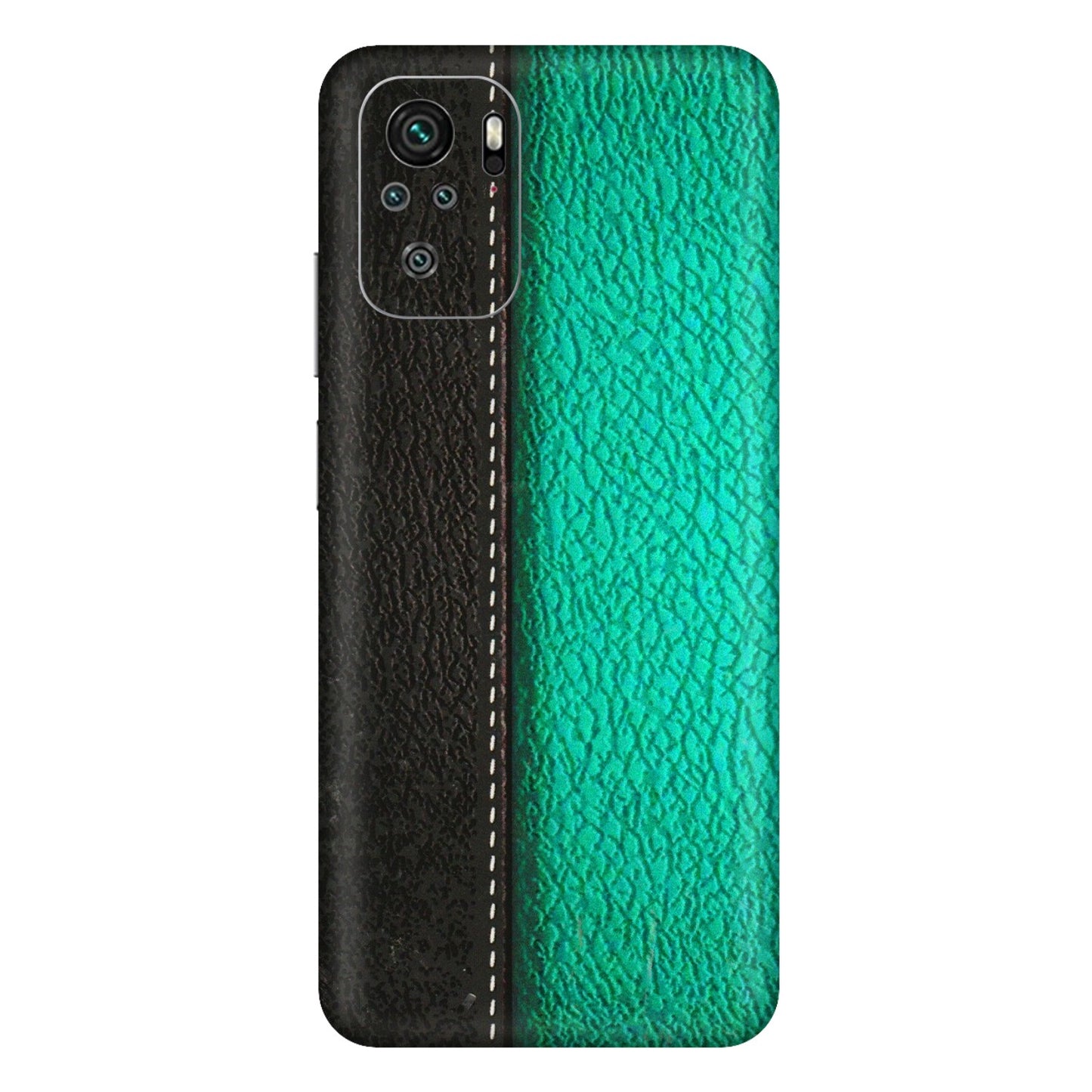 Xiaomi Redmi Phone Skins (All Models) - Black Green Dual Leather Stich - 3D Embossed Finish (L-233) Redmi Note 11SE