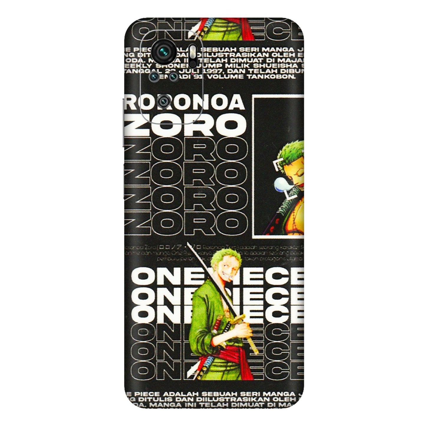 Xiaomi Redmi Phone Skins (All Models) - One Piece Zoro - 3D Embossed Finish (L-250) Redmi Note 11SE