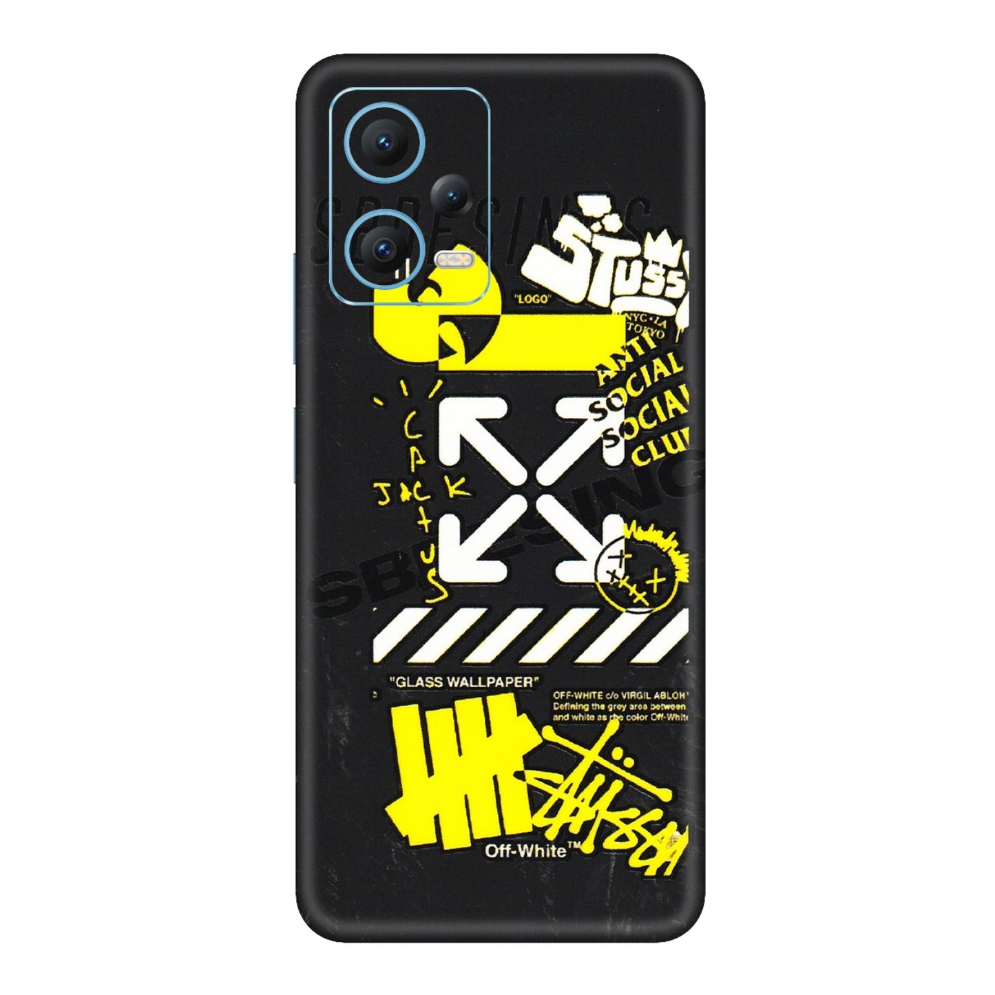 Xiaomi Redmi Phone Skins (All Models) - Anti Social Graffiti - 3D Embossed Finish (L-198) Redmi Note 12 5G