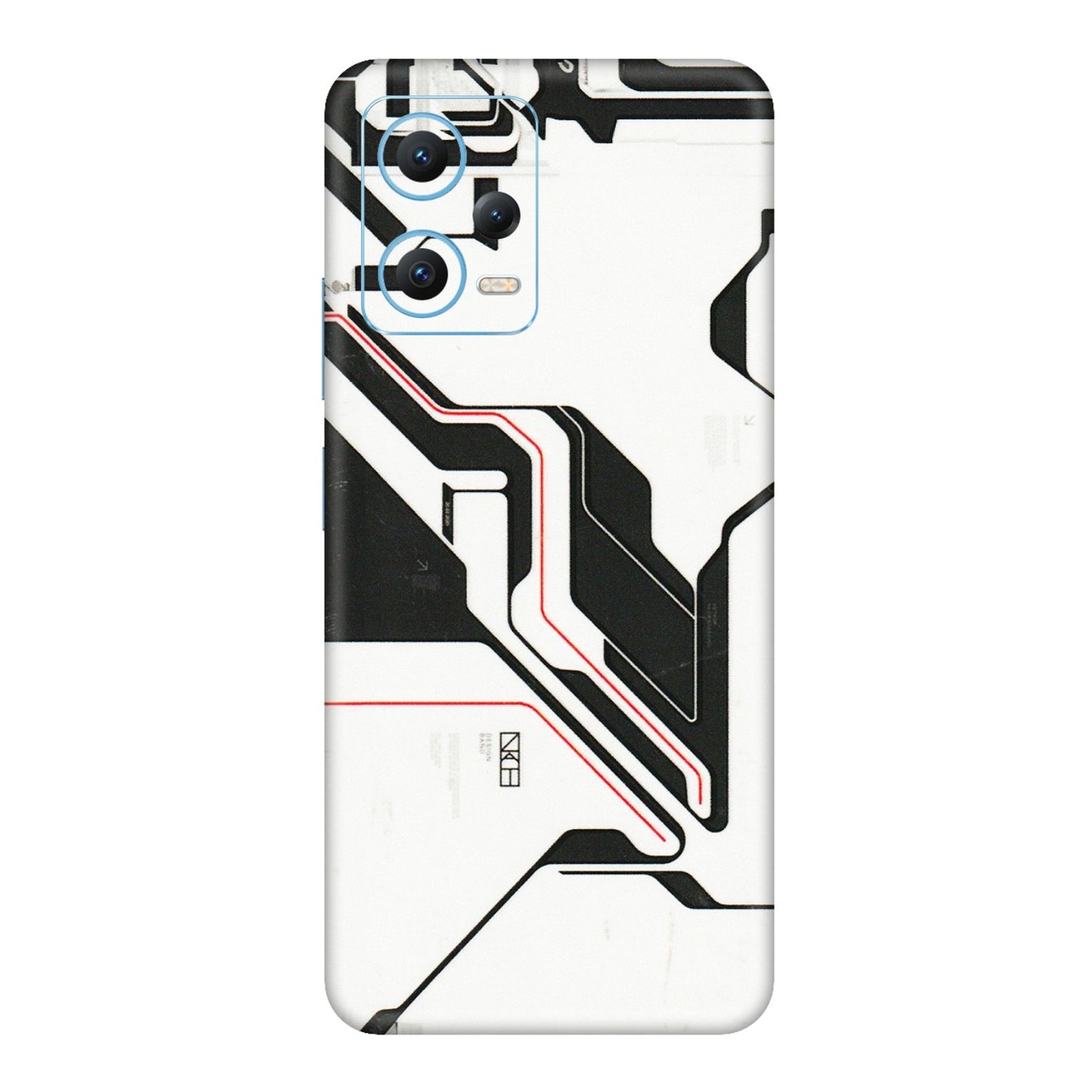 Xiaomi Redmi Phone Skins (All Models) - White Techy Logo - 3D Embossed Finish (L-312) Redmi Note 12 5G