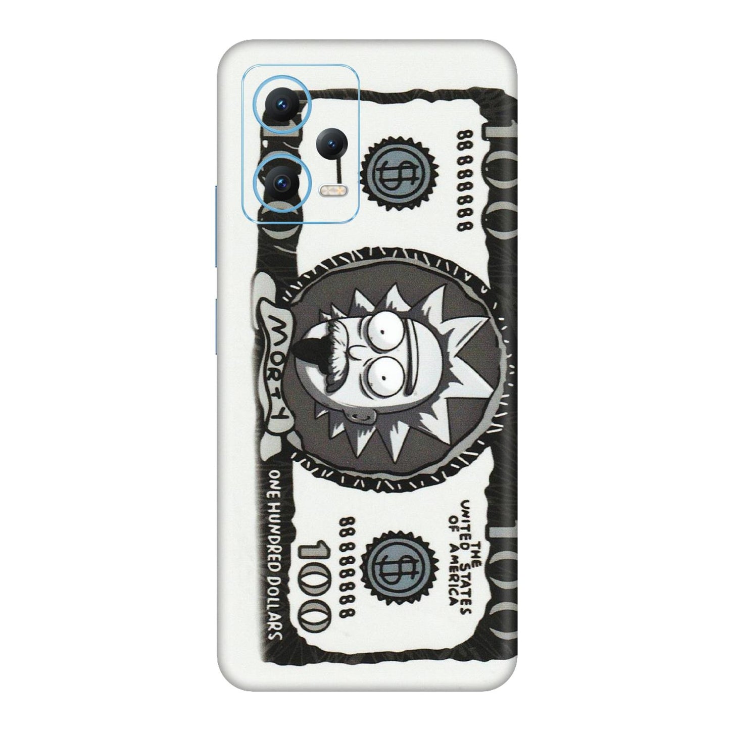 Xiaomi Redmi Phone Skins (All Models) - Rick And Morty Hundred Dollar Anime - Matte Finish (M-161) Redmi Note 12 5G