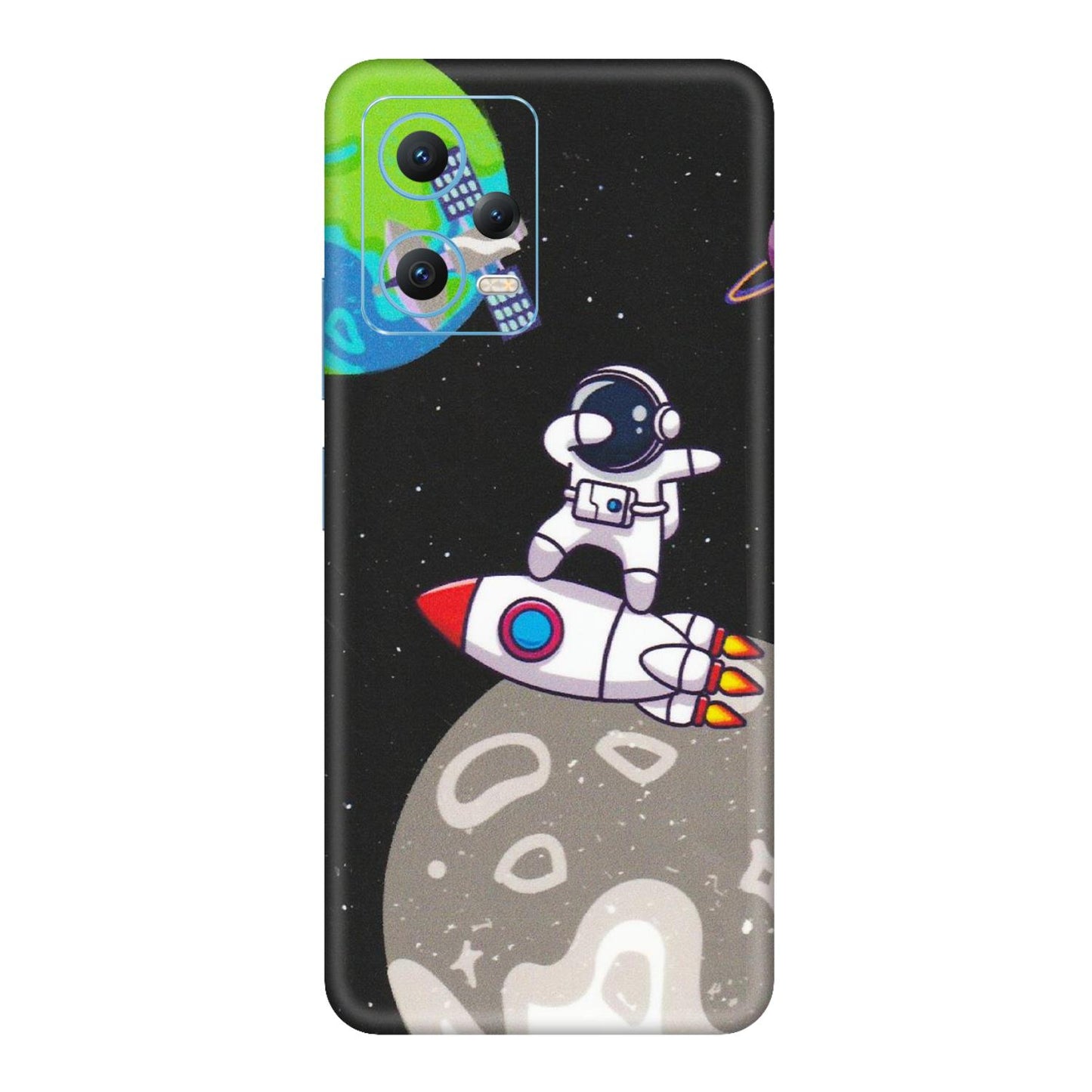 Xiaomi Redmi Phone Skins (All Models) - Astronaut Vibing Toon Running - Matte Finish (M-39) Redmi Note 12 5G