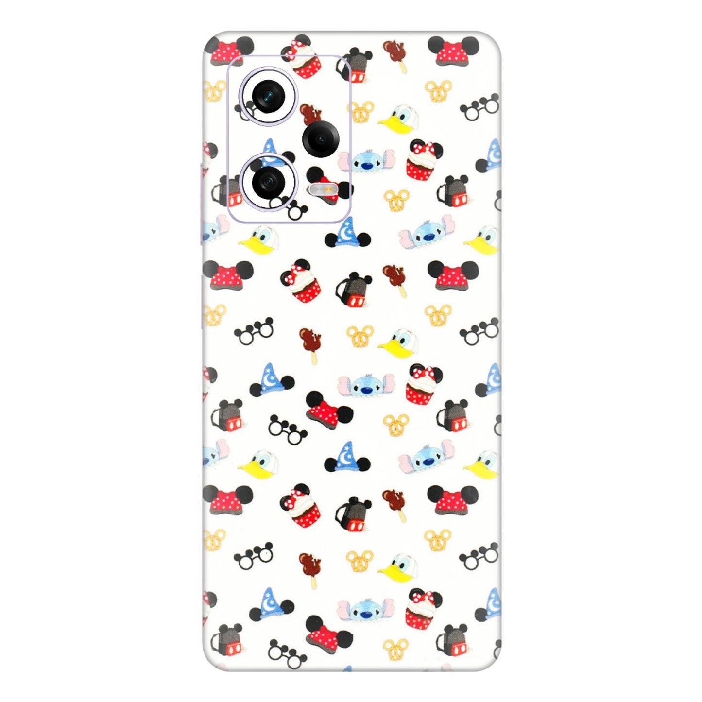 Xiaomi Redmi Phone Skins (All Models) - Minnie Mouse & Donald Doodles s - 3D Embossed Finish (L-194) Redmi Note 12 Pro 5G