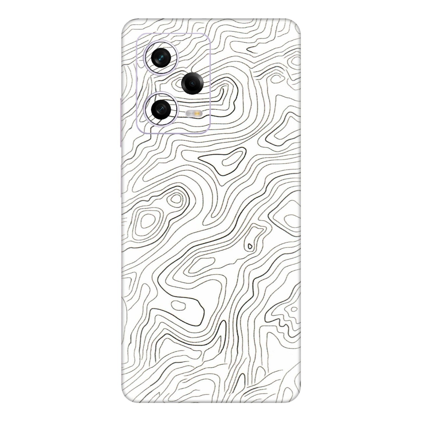 Xiaomi Redmi Phone Skins (All Models) - White Black Swirls - 3D Embossed Finish (L-219) Redmi Note 12 Pro 5G