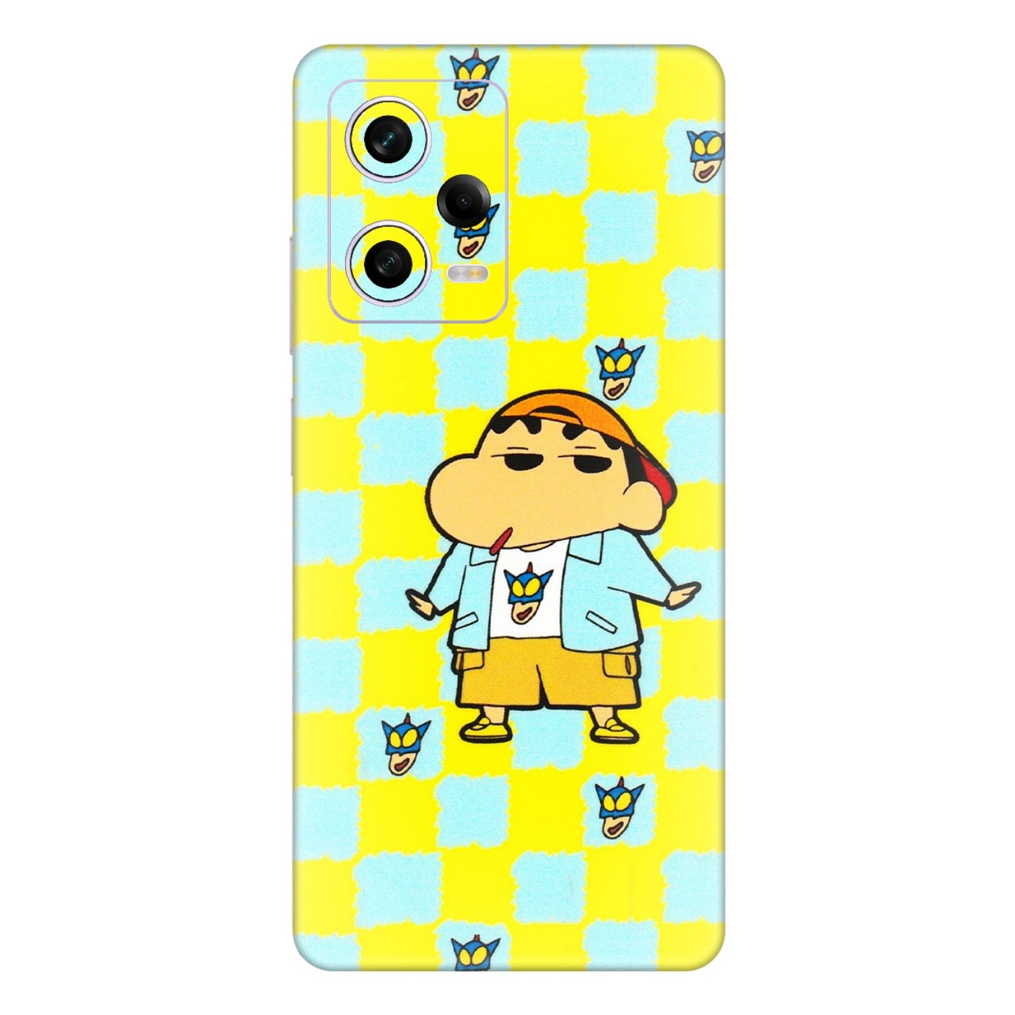 Xiaomi Redmi Phone Skins (All Models) - Yellow Blue Shinchan Cute - 3D Embossed Finish (L-221) Redmi Note 12 Pro 5G
