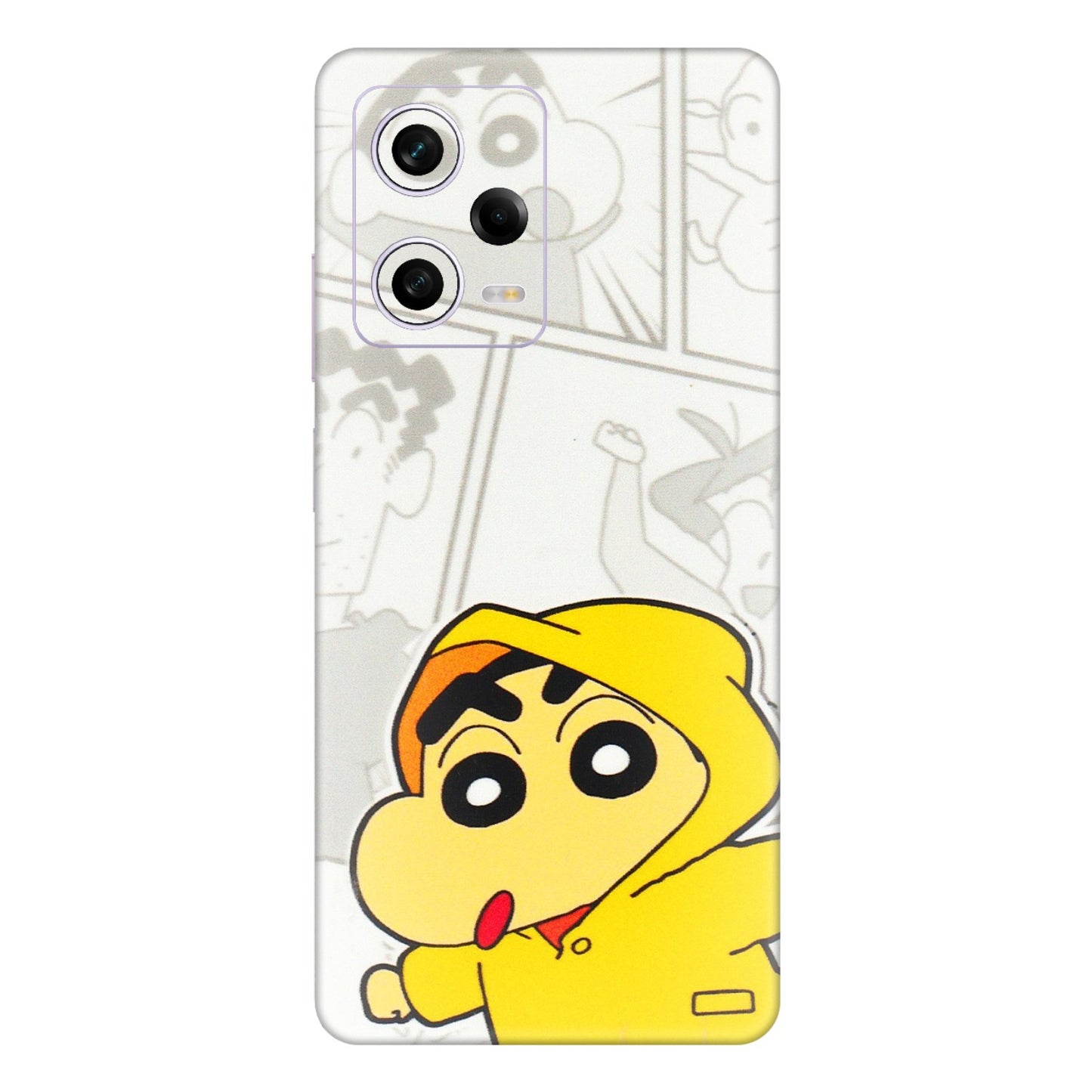 Xiaomi Redmi Phone Skins (All Models) - Yellow Shinchan Comic - 3D Embossed Finish (L-246) Redmi Note 12 Pro 5G