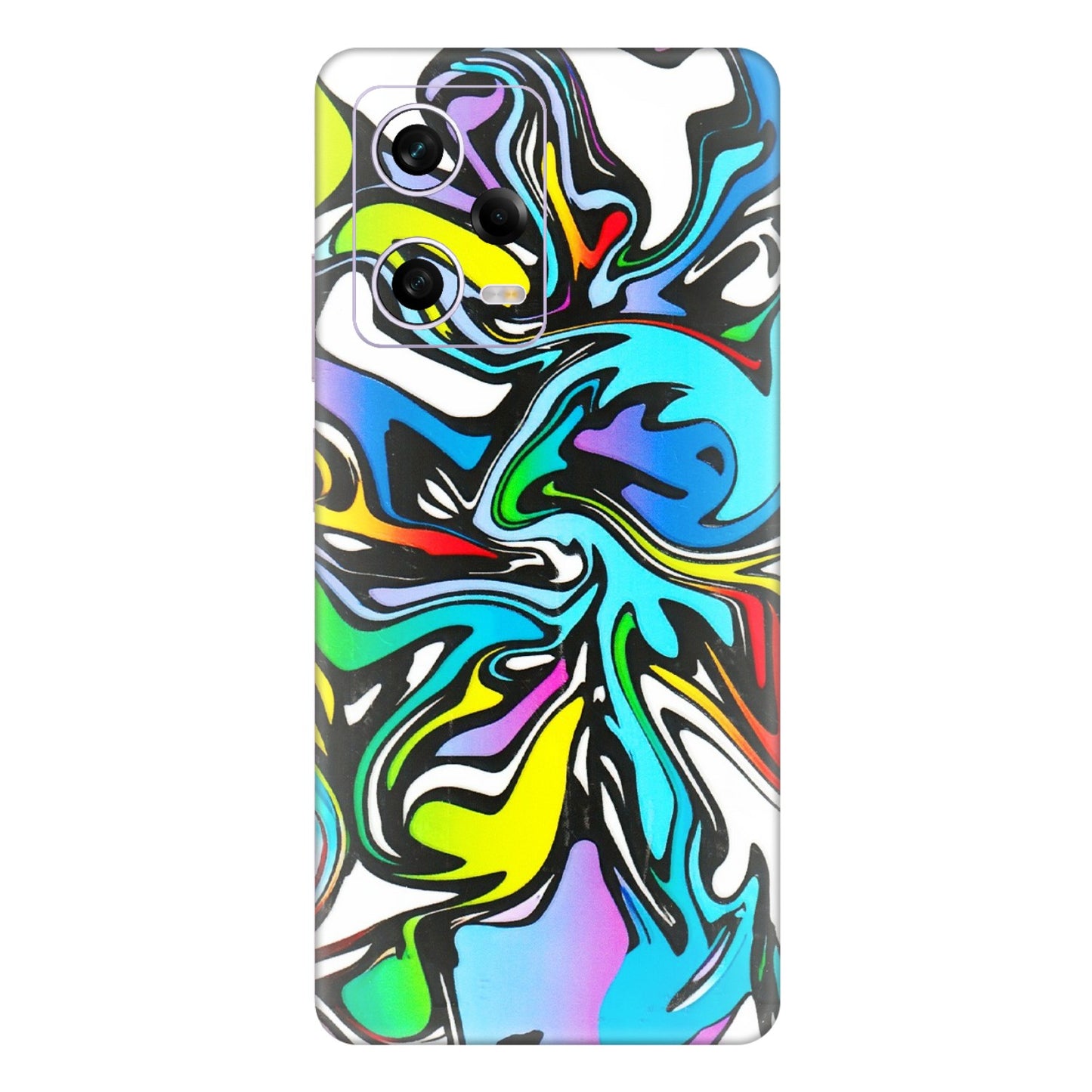 Xiaomi Redmi Phone Skins (All Models) - Abstract Colour Paints - 3D Embossed Finish (L-271) Redmi Note 12 Pro 5G