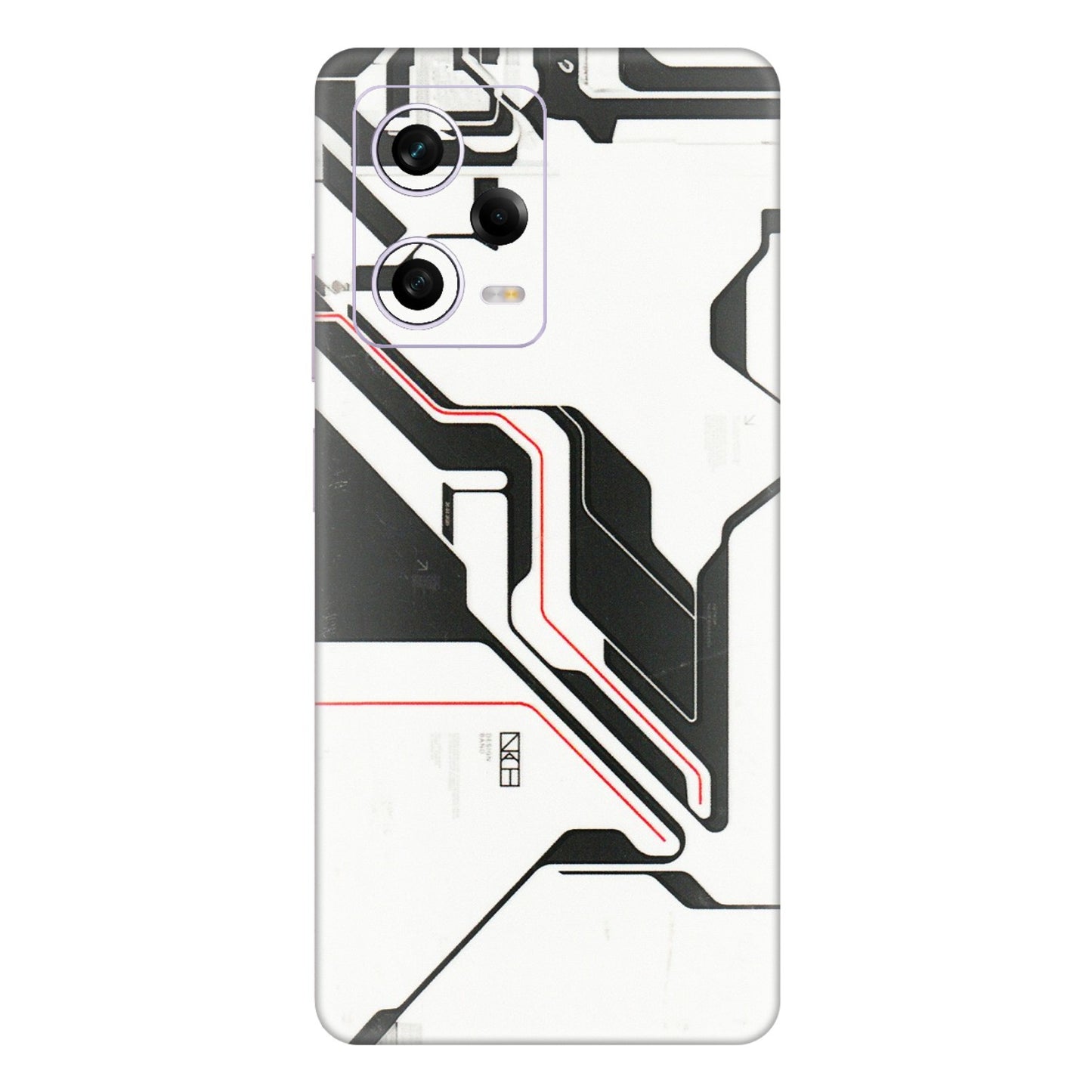 Xiaomi Redmi Phone Skins (All Models) - White Techy Logo - 3D Embossed Finish (L-312) Redmi Note 12 Pro 5G