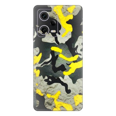 Xiaomi Redmi Phone Skins (All Models) - Yellow Camouflage - 3D Embossed Finish (L-61) Redmi Note 12 Pro 5G