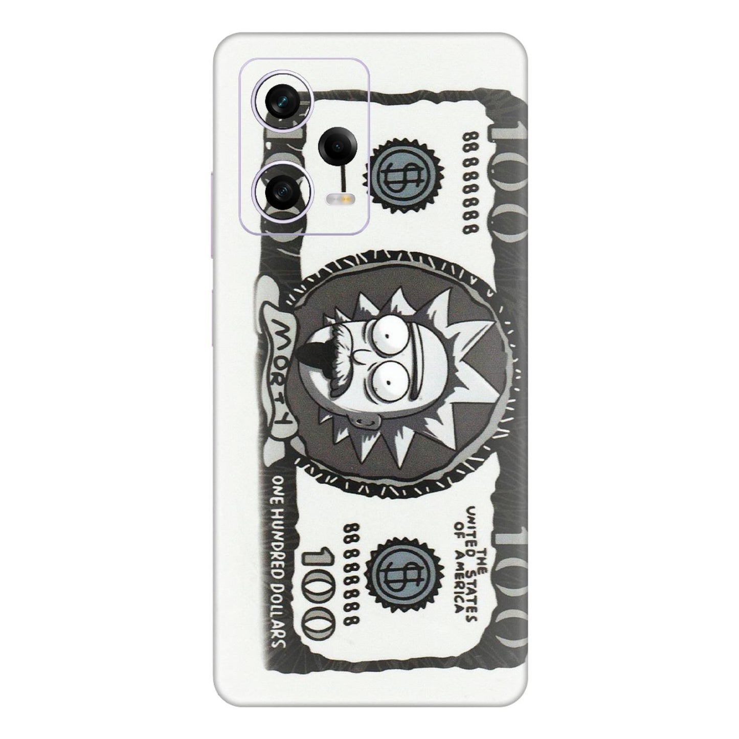 Xiaomi Redmi Phone Skins (All Models) - Rick And Morty Hundred Dollar Anime - Matte Finish (M-161) Redmi Note 12 Pro 5G