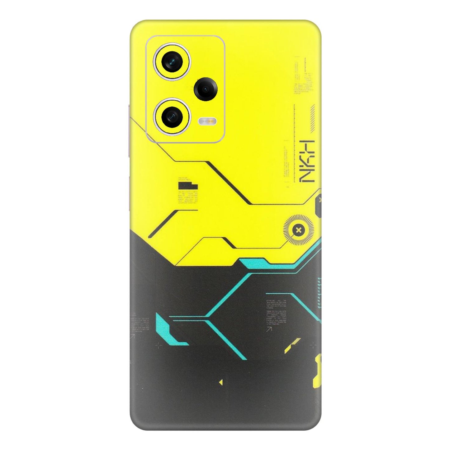 Xiaomi Redmi Phone Skins (All Models) - Black Yellow Technica - Matte Finish (M-53) Redmi Note 12 Pro 5G