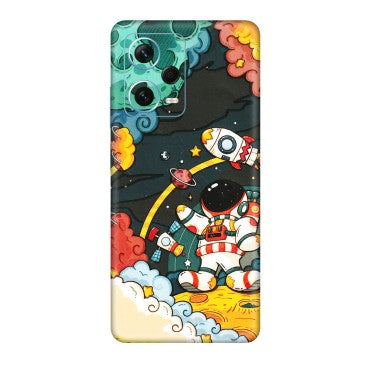 Xiaomi Redmi Phone Skins (All Models) - Astronauts & Spaceship - 3D Embossed Finish (L-145) Redmi Note 12 Pro Plus 5G