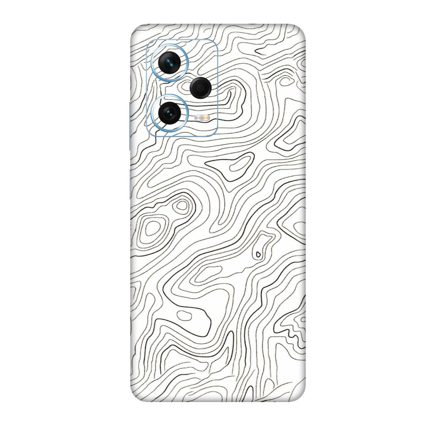 Xiaomi Redmi Phone Skins (All Models) - White Black Swirls - 3D Embossed Finish (L-219) Redmi Note 12 Pro Plus 5G