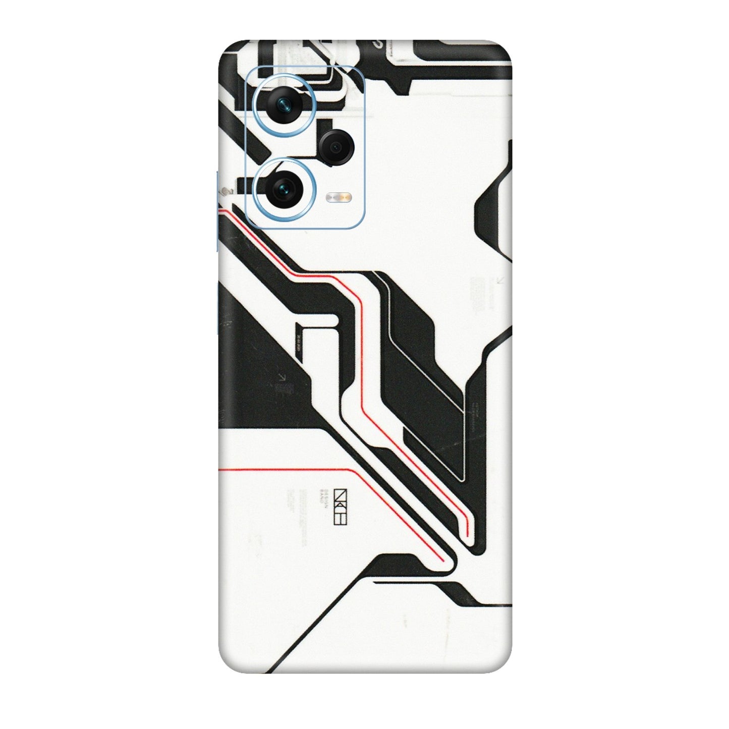 Xiaomi Redmi Phone Skins (All Models) - White Techy Logo - 3D Embossed Finish (L-312) Redmi Note 12 Pro Plus 5G