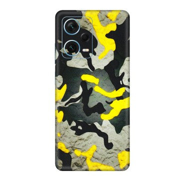 Xiaomi Redmi Phone Skins (All Models) - Yellow Camouflage - 3D Embossed Finish (L-61) Redmi Note 12 Pro Plus 5G