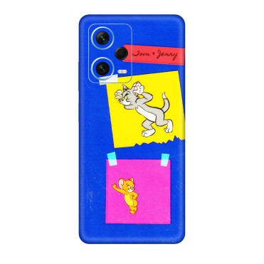 Xiaomi Redmi Phone Skins (All Models) - Tom N Jerry Sticky Notes - 3D Embossed Finish (L-88) Redmi Note 12 Pro Plus 5G
