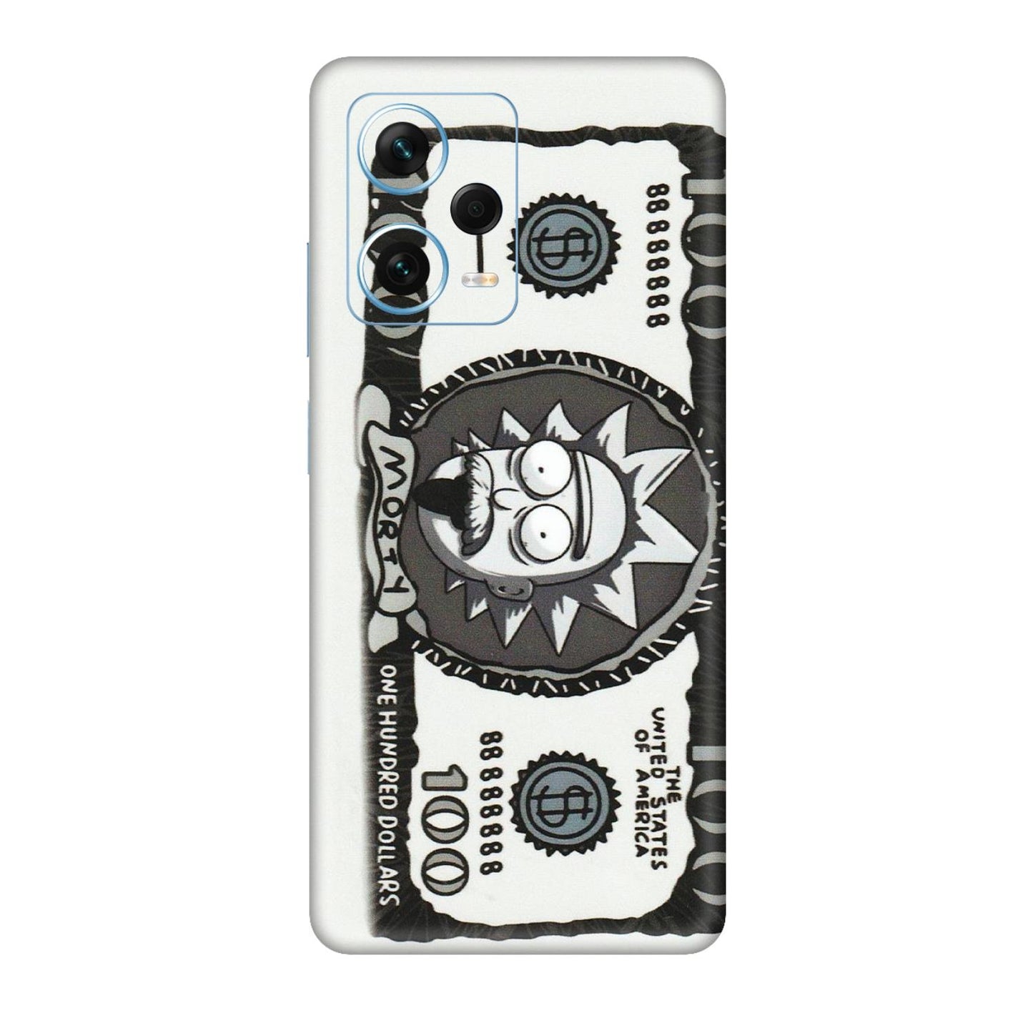 Xiaomi Redmi Phone Skins (All Models) - Rick And Morty Hundred Dollar Anime - Matte Finish (M-161) Redmi Note 12 Pro Plus 5G